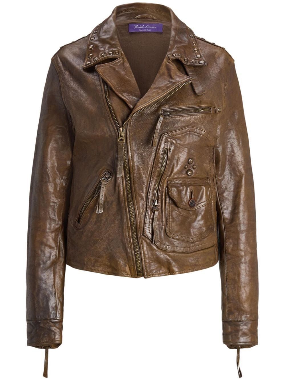 Ralph Lauren `Andrea` Leather Jacket Size S / US 4 / IT 40 - 1 Thumbnail