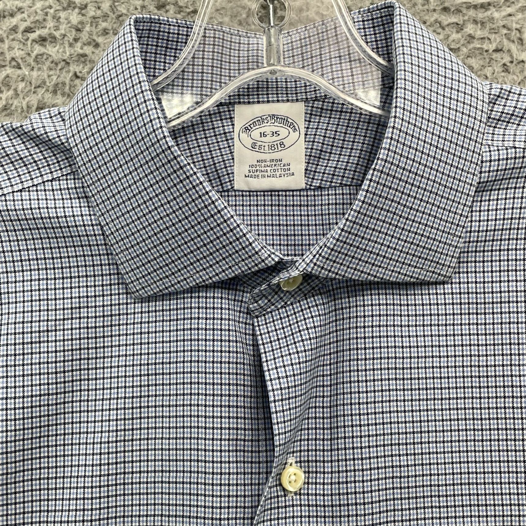 Brooks Brothers Brooks Brothers Dress Shirt Men 16-35 Blue Plaid Non-Iron Preppy Corpcore Career Shirt Size 42R - 2 Thumbnail