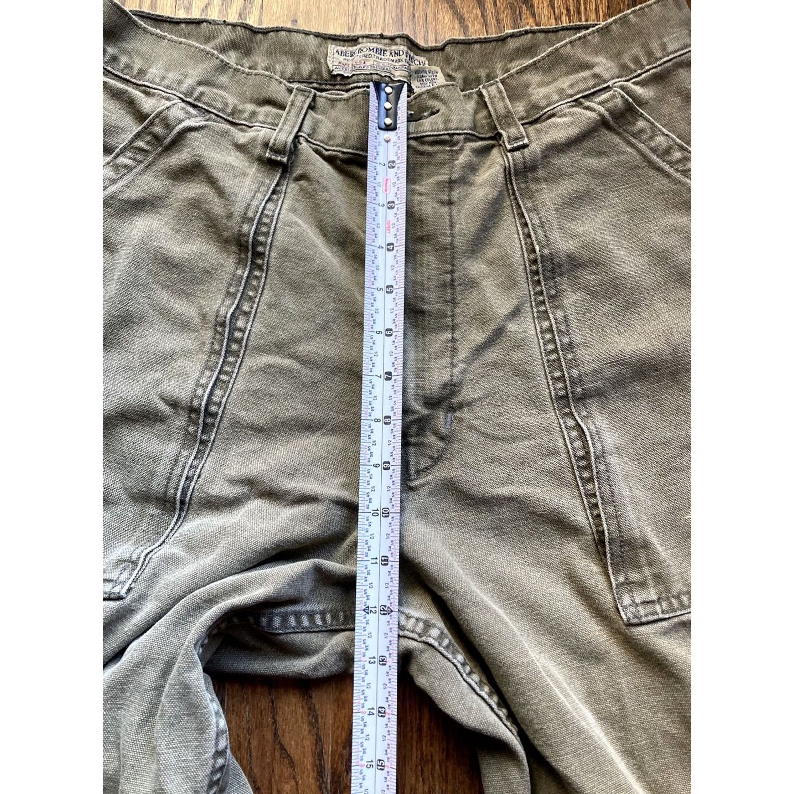 Abercrombie & Fitch VINTAGE Abercrombie & Fitch Pants Mens Size 32x27 Canvas 90s USA Made Military Cargo Workwear Green Cotton Straight Inseam 27 Size US 32 / EU 48 - 5 Thumbnail