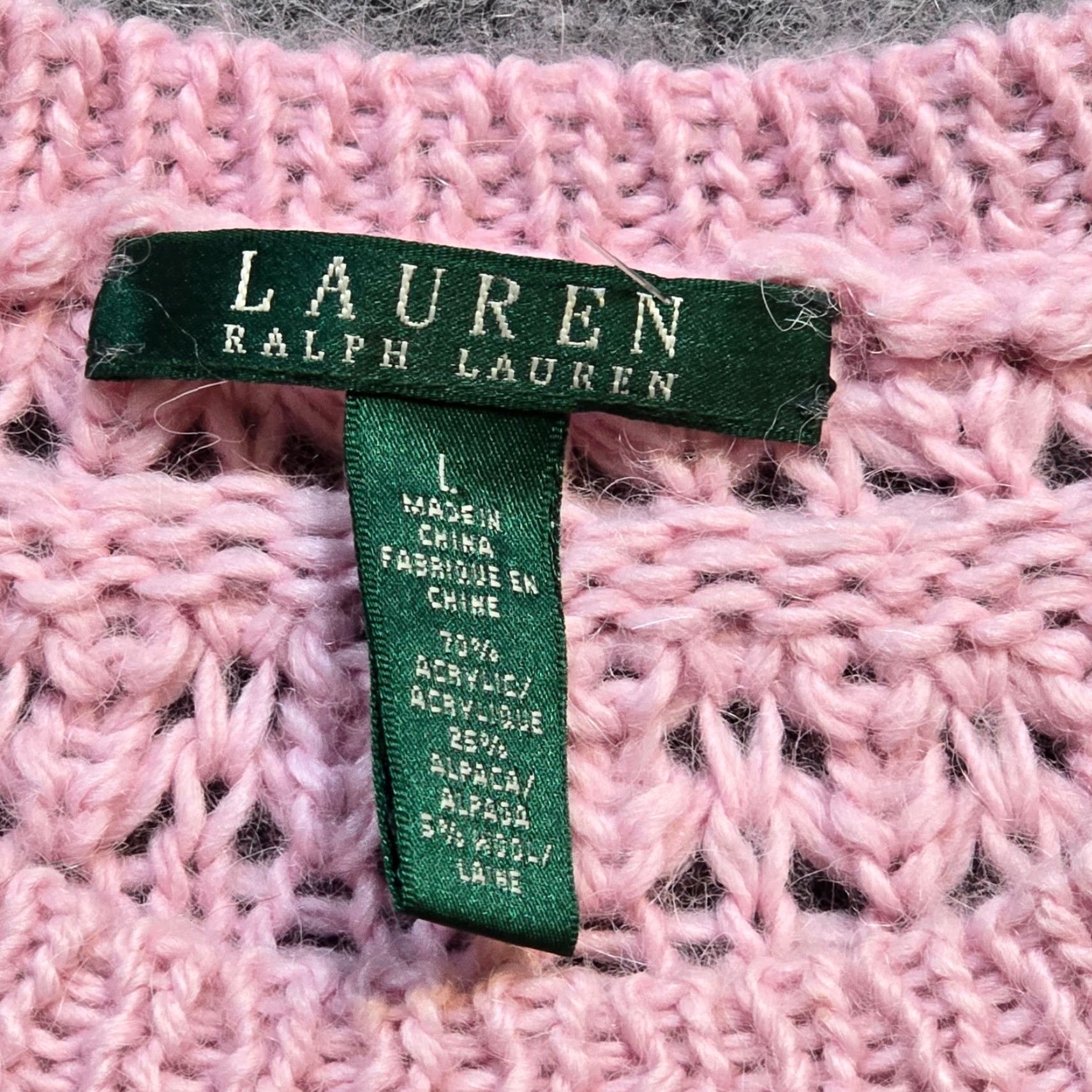 Ralph Lauren VINTAGE Lauren Ralph Lauren Sweater Womens Large Pink Alpaca Blend Chunky Knit Casual Size L / US 10 / IT 46 - 4 Thumbnail
