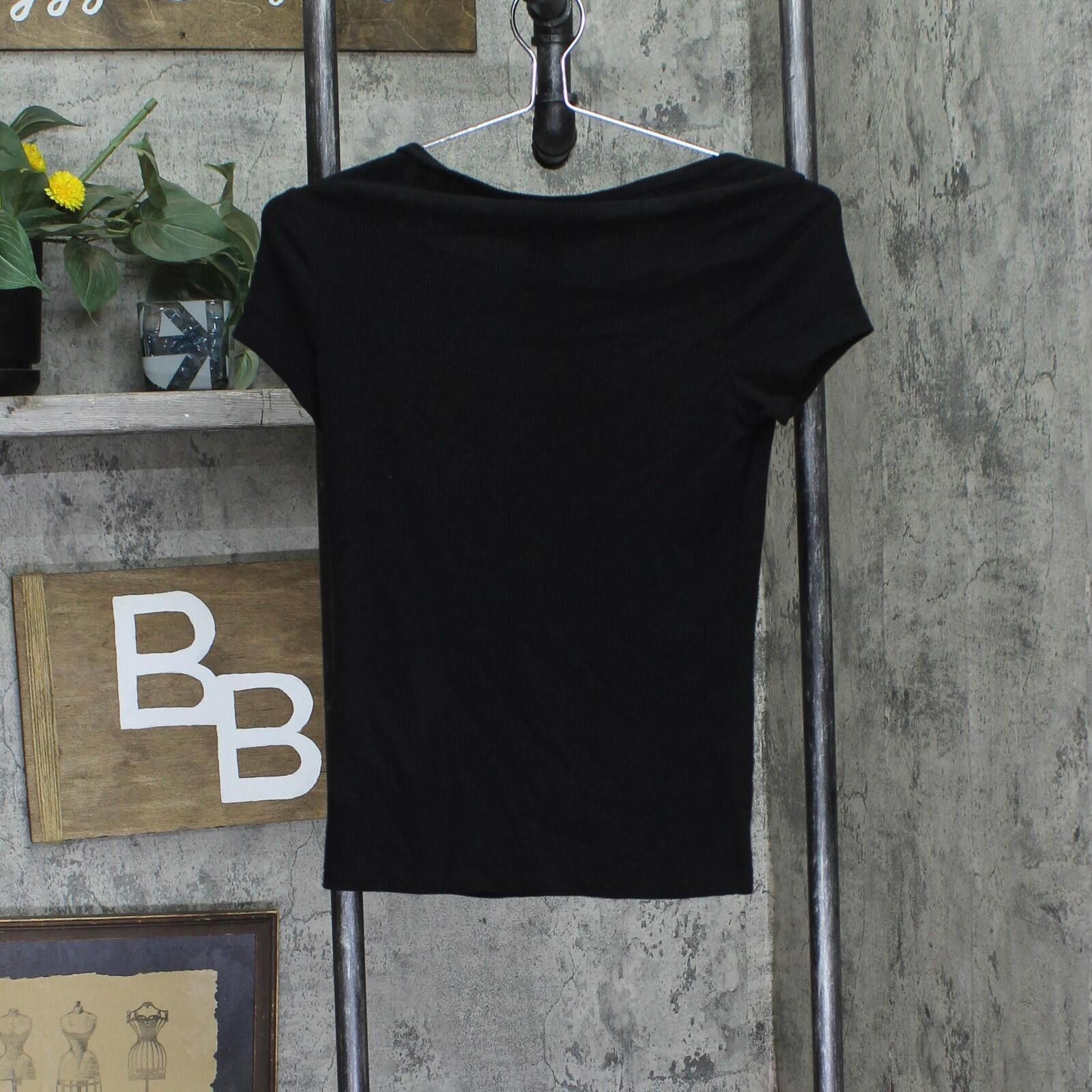 Other Nwt Polly & Esther Solid Scoop-neck Skimmer Top Black L Size L / US 10 / IT 46 - 2 Thumbnail
