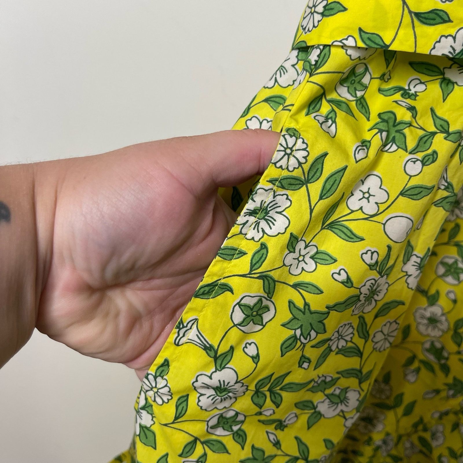 Banjanan Banjanan Audrey Mini Floral Cotton Dress Yellow Womens L Size L / US 10 / IT 46 - 8 Thumbnail