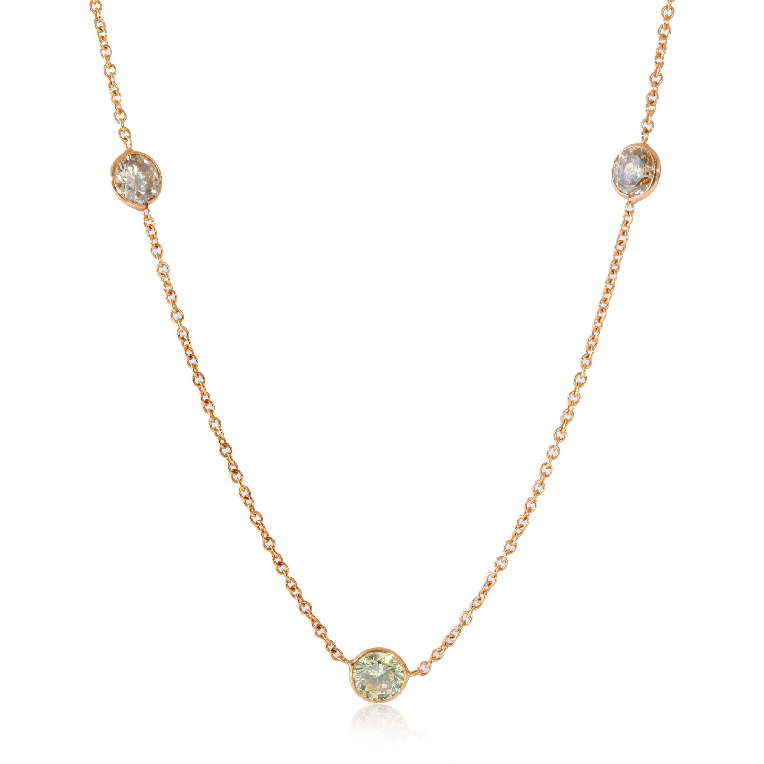 image of Van Cleef Arpels Fancy Brown Diamond By The Yard Necklace In 14Kt Gold 4.35Ctw, Women's