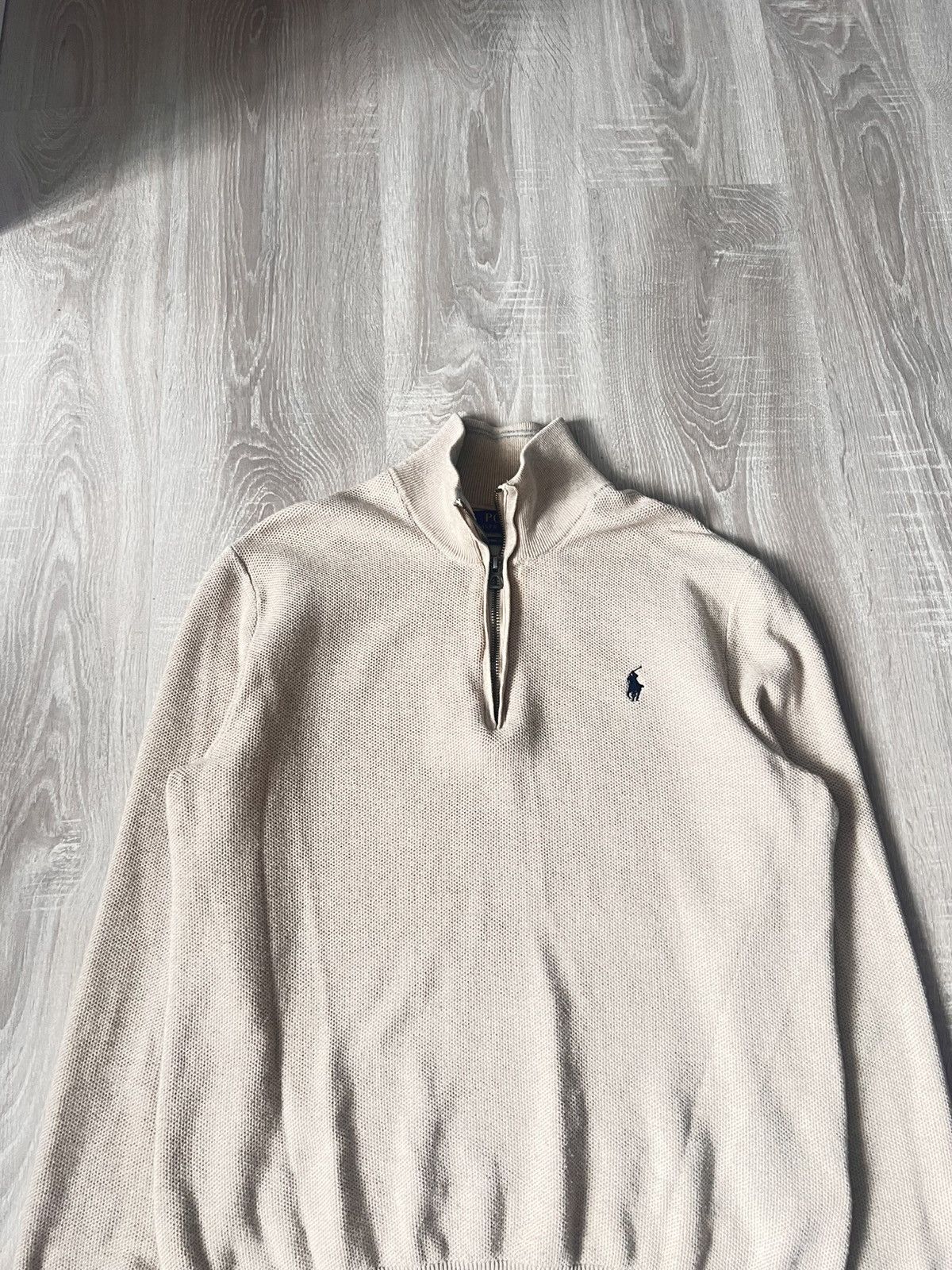 Polo Ralph Lauren Polo Ralph Lauren Beige 1/3 Knit Zip Basic Pullover Sweater Size US M / EU 48-50 / 2 - 4 Thumbnail