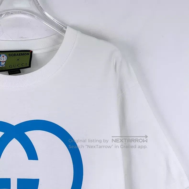 Gucci Gucci White logo letter Doraemon printed cotton round-neck Size S / US 4 / IT 40 - 3 Thumbnail