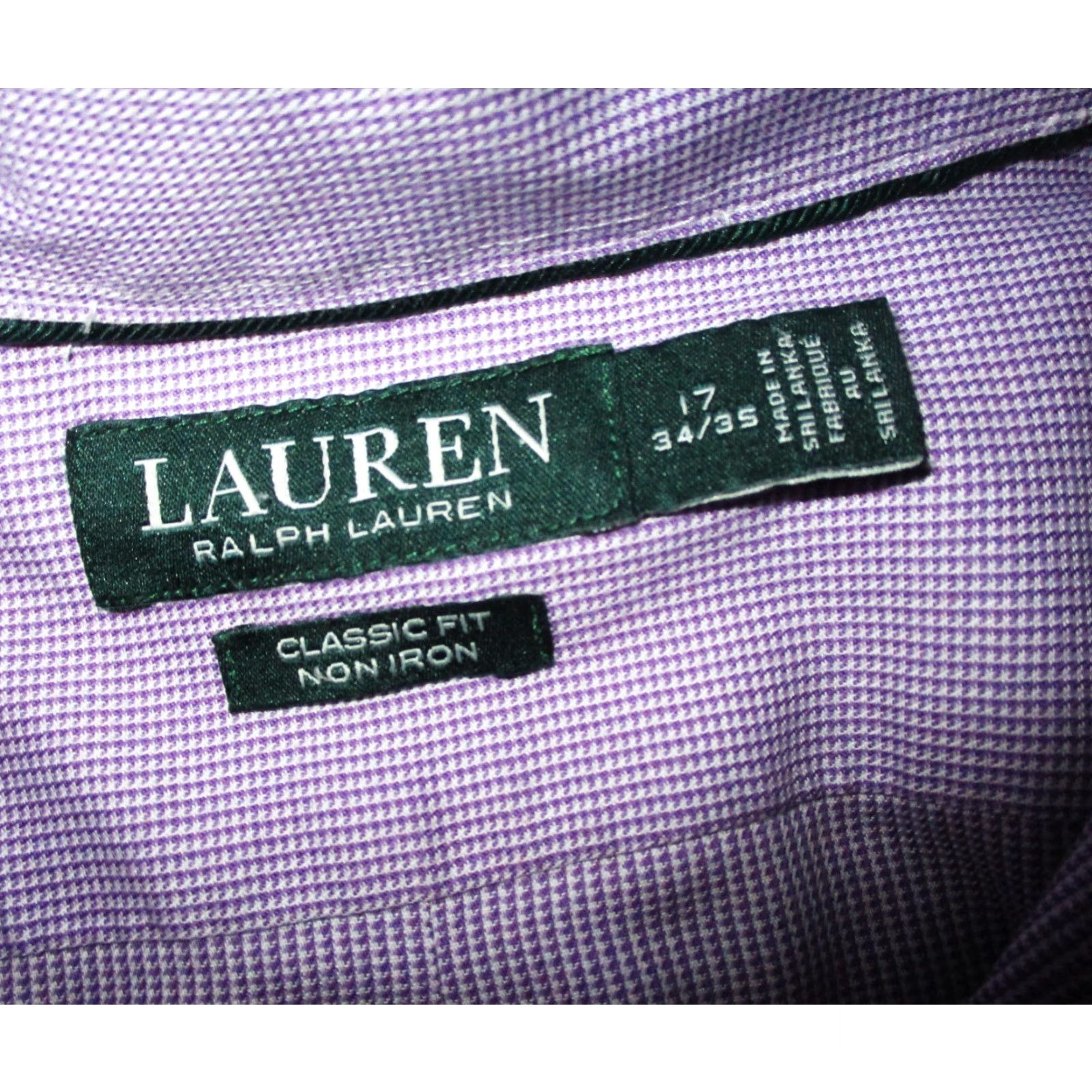 Ralph Lauren VINTAGE LAUREN Ralph Lauren Lavender Long Sleeve "Classic Fit" Dress Shirt 17/34-35 Men Purple 100% Cotton Jacket? Size 46R - 6 Thumbnail
