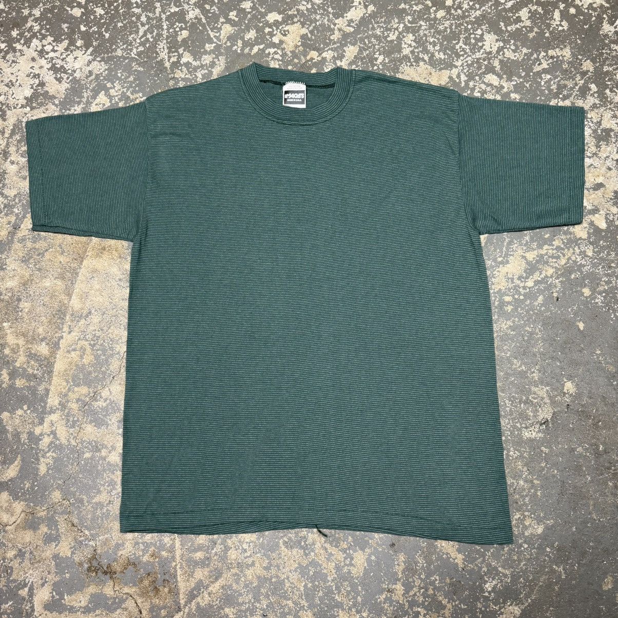 Vintage Vintage Images Green Stripe Striped 80s Tshirt Size US L / EU 52-54 / 3 - 1 Thumbnail