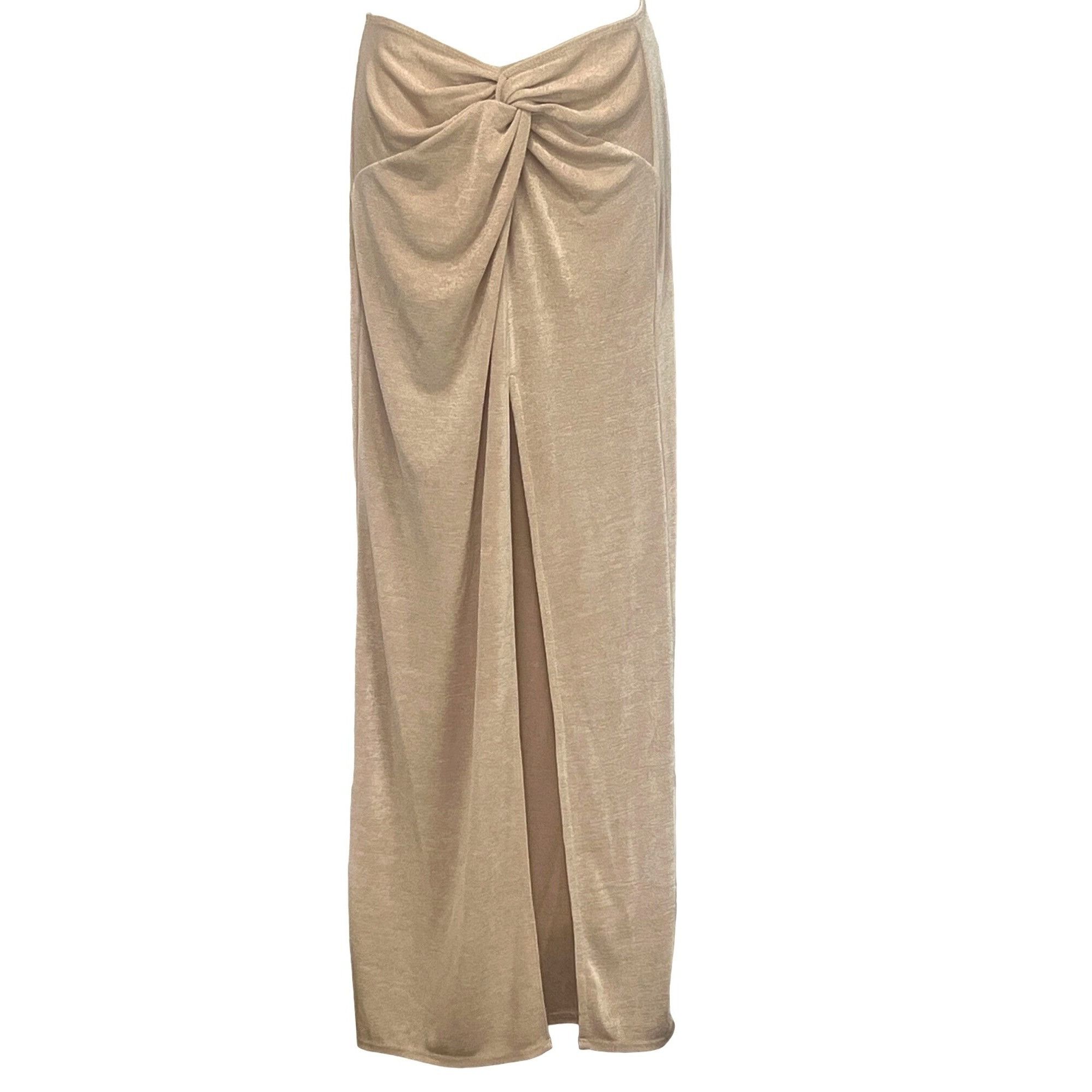 Topshop Topshop Slinky Twist Front Maxi Skirt in Stone-Neutral, Sz. Size 28" / US 6 / IT 42 - 1 Thumbnail