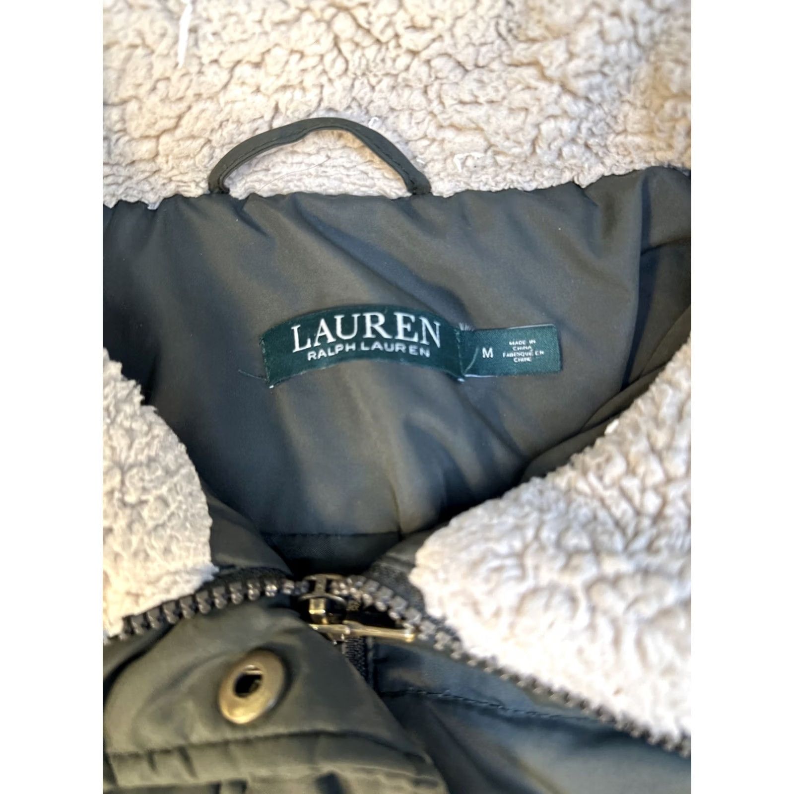 Ralph Lauren Lauren Ralph Lauren Womens Olive Green Sherpa Collar Down Puffer Jacket Mid Length Mens? No Girls? Size M / US 6-8 / IT 42-44 - 2 Thumbnail