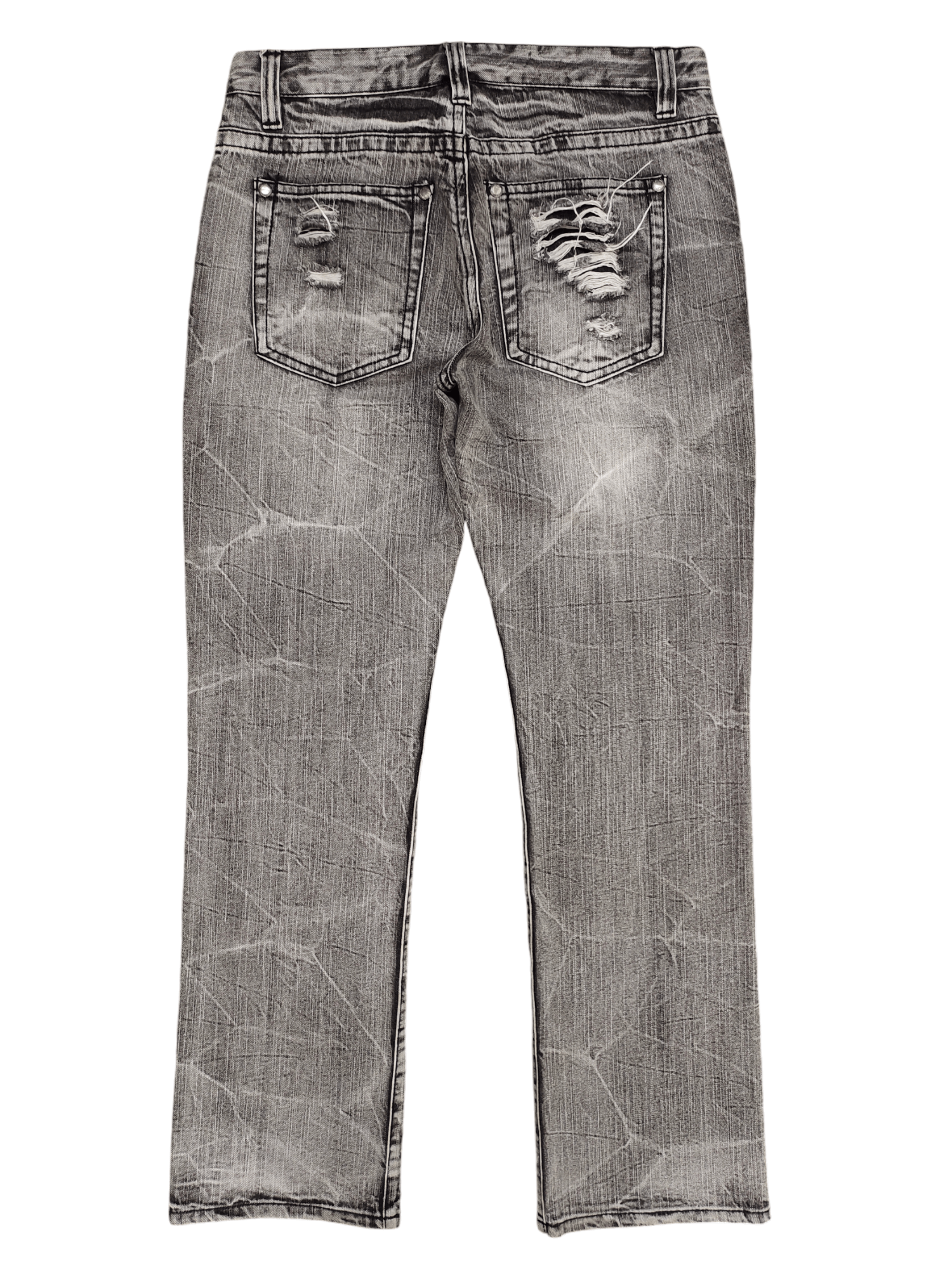 Comme des Garcons × Undercover Vintage Y2k Assured Joy Clawmark Distress Faded Denim Jeans Size US 32 / EU 48 - 13 Thumbnail