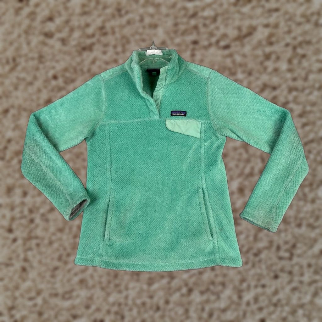 Patagonia Patagonia Sweater Women's Small Green Re-Tool Snap-T Pullover Mock Neck Fleece Sweatshirt Size S / US 4 / IT 40 - 1 Thumbnail