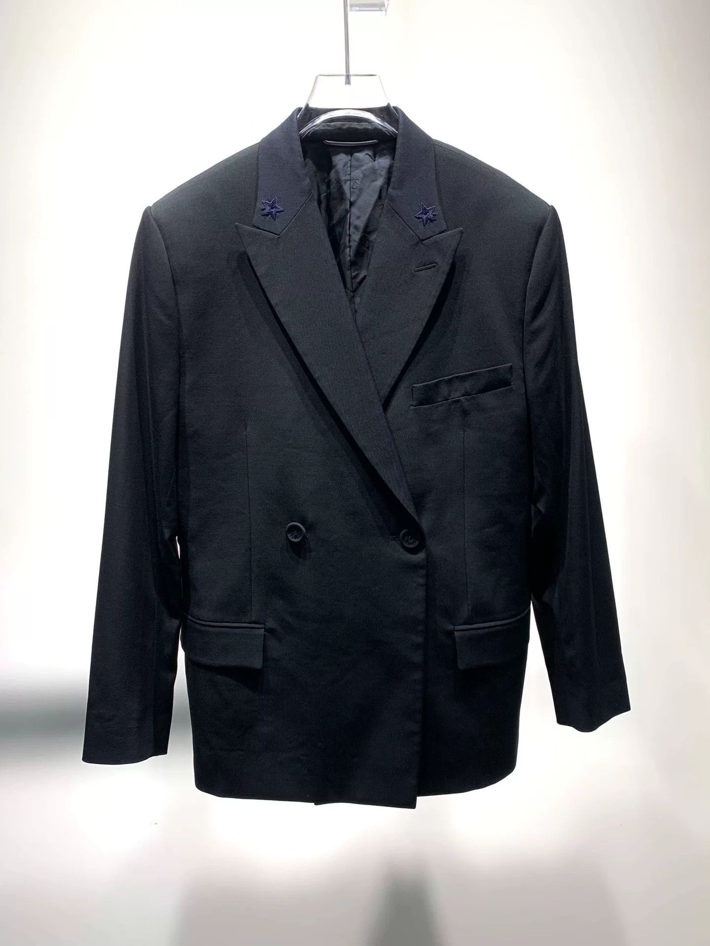 dior embroidered double-breasted suit jacket