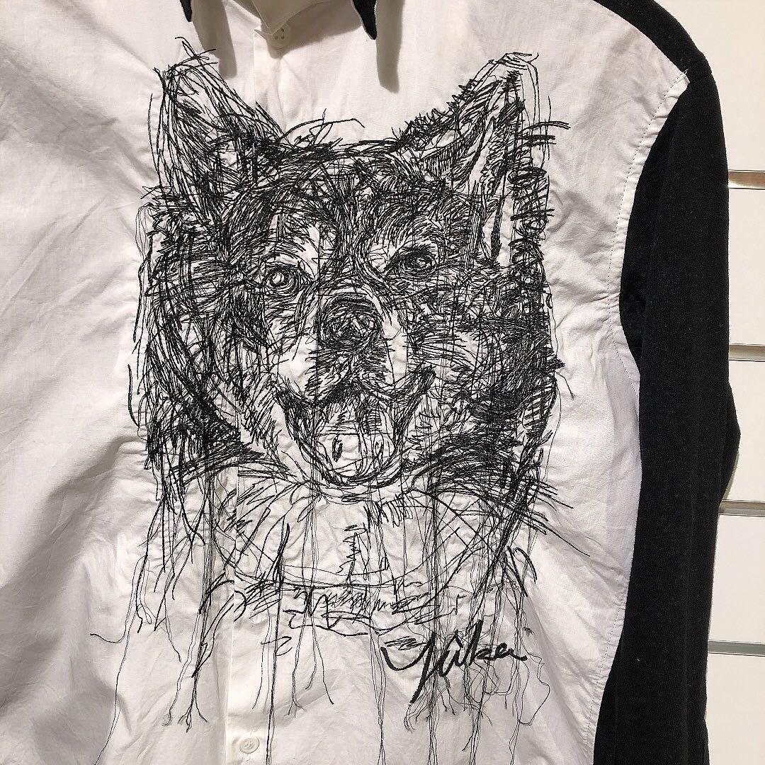 Yohji Yamamoto POUR HOMME Yohji's dog drawing shirts HC-B60-823 Size US L / EU 52-54 / 3 - 2 Thumbnail