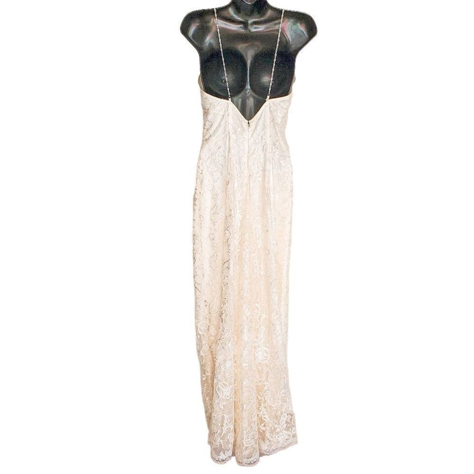 Vintage Vintage 90s Scott McClintock White Beaded Bridal Dress Sz 4 Size S / US 4 / IT 40 - 4 Thumbnail