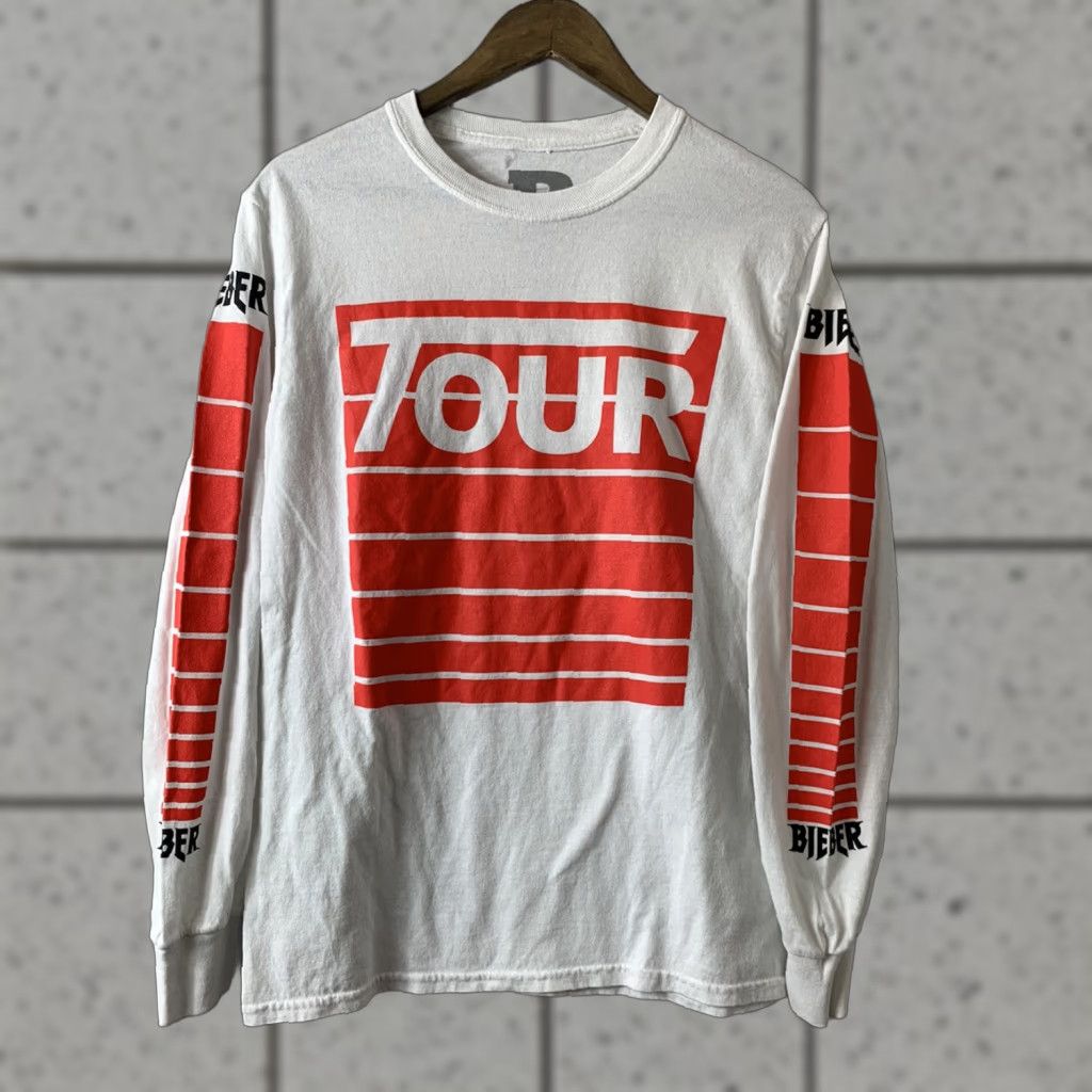 Vintage Stadium Team Justin Bieber Stadium Tour 2017 White Long Sleeve Shirt S Men Tee Shirt Shirt Size US S / EU 44-46 / 1 - 1 Thumbnail