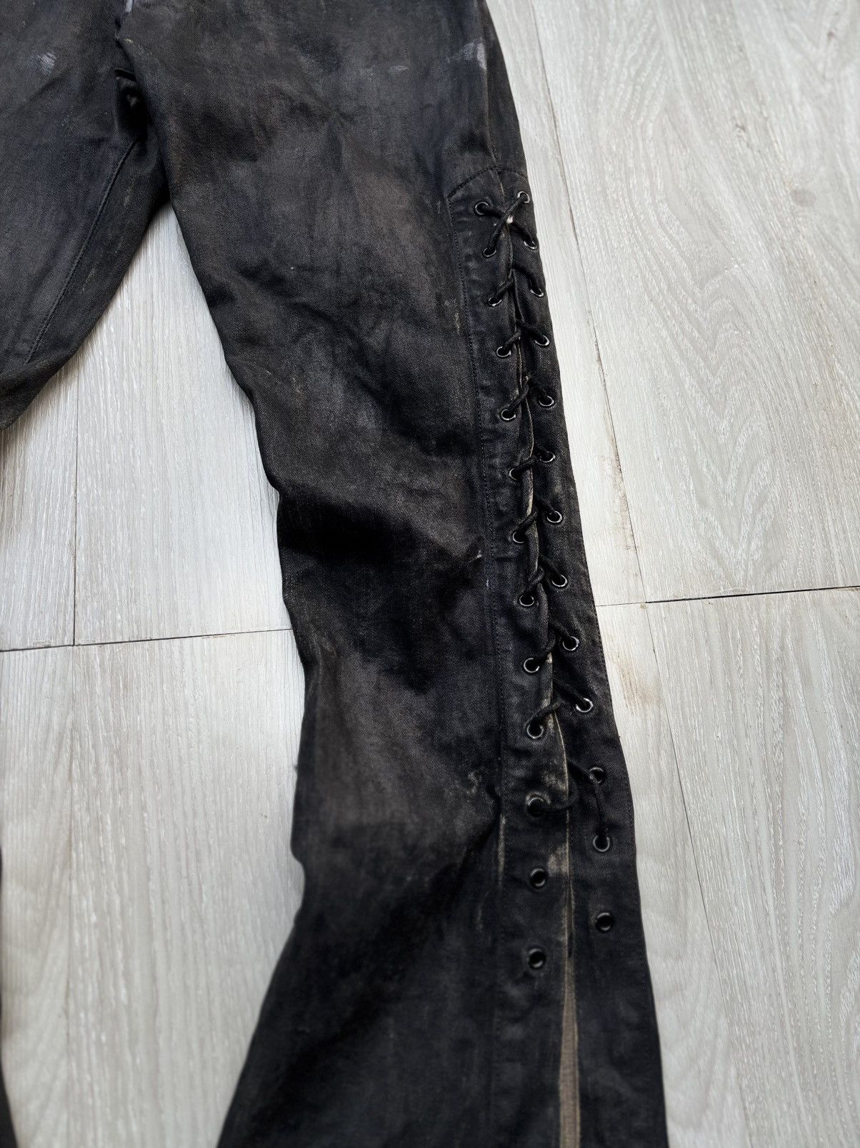Japanese Brand VERTGARMENTS lace up flare jeans Size US 28 / EU 44 - 4 Thumbnail