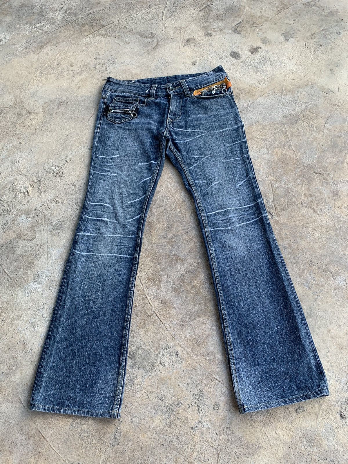 Japanese Brand × Le Grande Bleu (L.G.B.) × semanticdesign Semantic Design Flare Jeans Distressed Denim Size US 30 / EU 46 - 11 Thumbnail