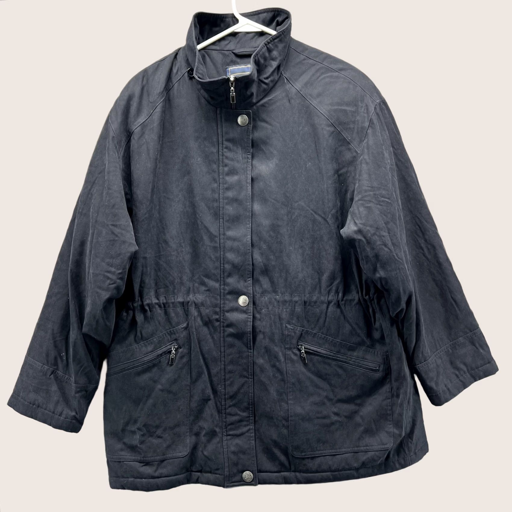 Pendleton VINTAGE Pendleton Jacket Womens Large Black Canvas Full Zip Collared Pockets Lined Size L / US 10 / IT 46 - 1 Thumbnail