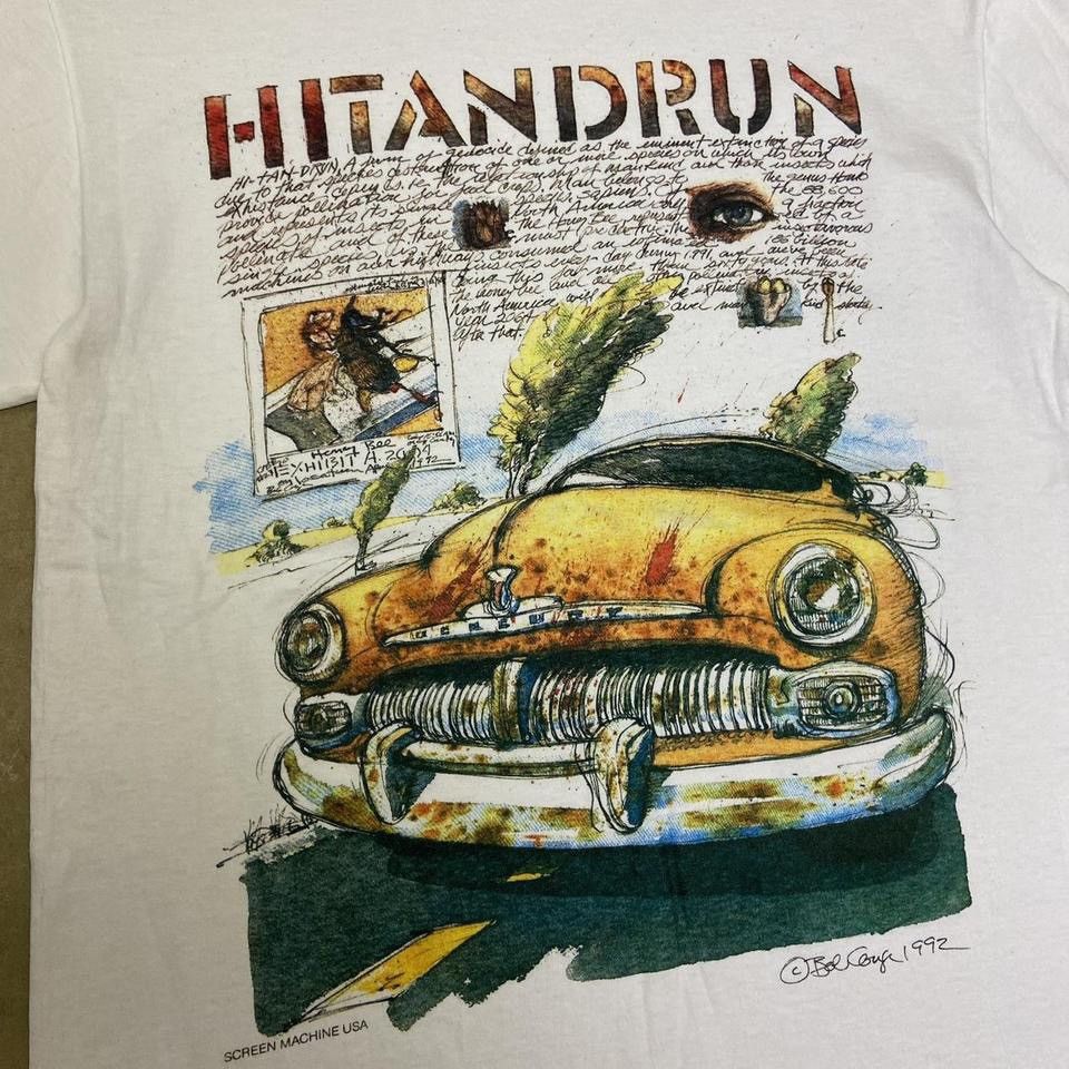 Vintage 1992 Bob Conge Hit And Run Art Tee Size US M / EU 48-50 / 2 - 4 Thumbnail