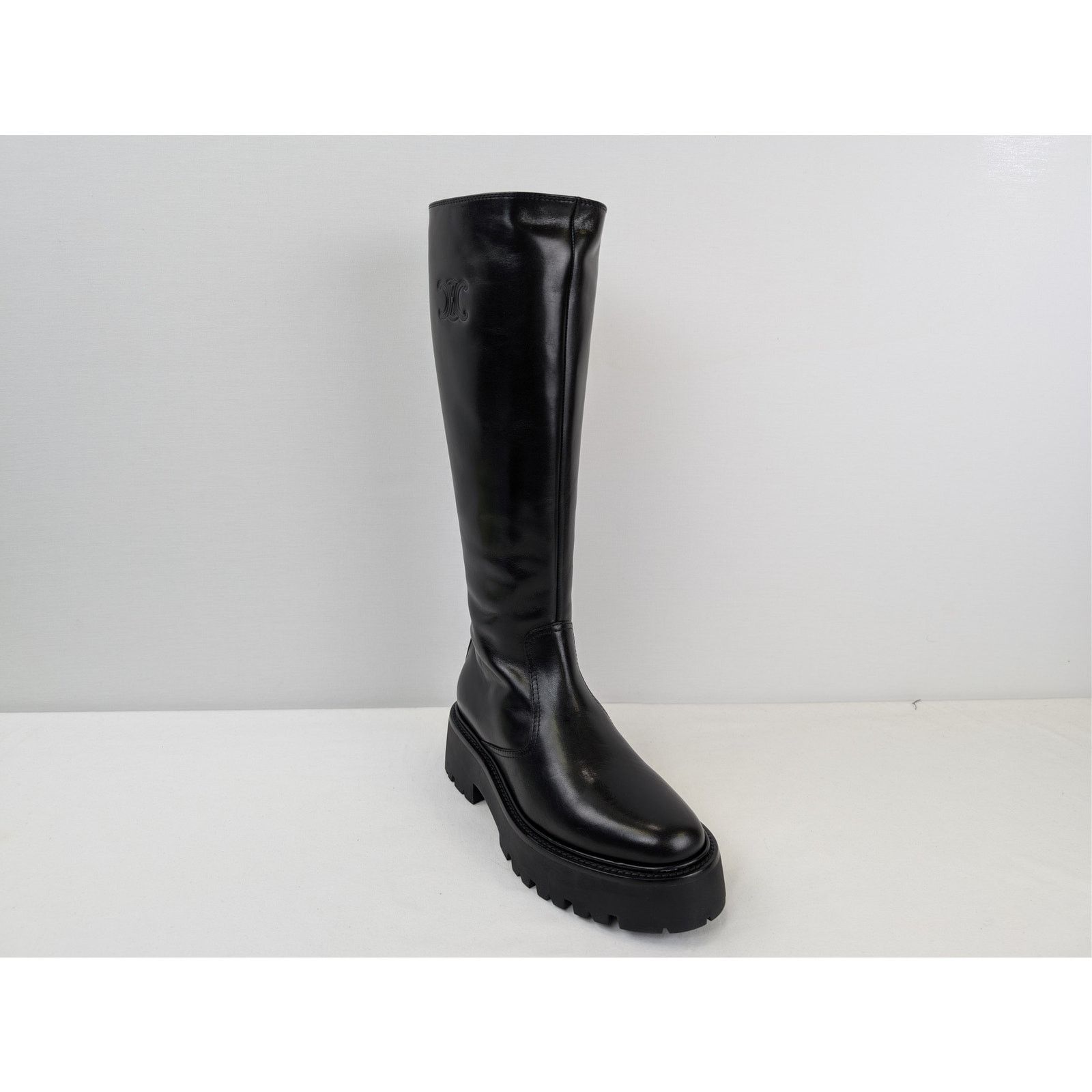 Celine o1rshd1 Bulky Zipped Boots leather with Triomphe signature Size US 9 / IT 39 - 3 Thumbnail