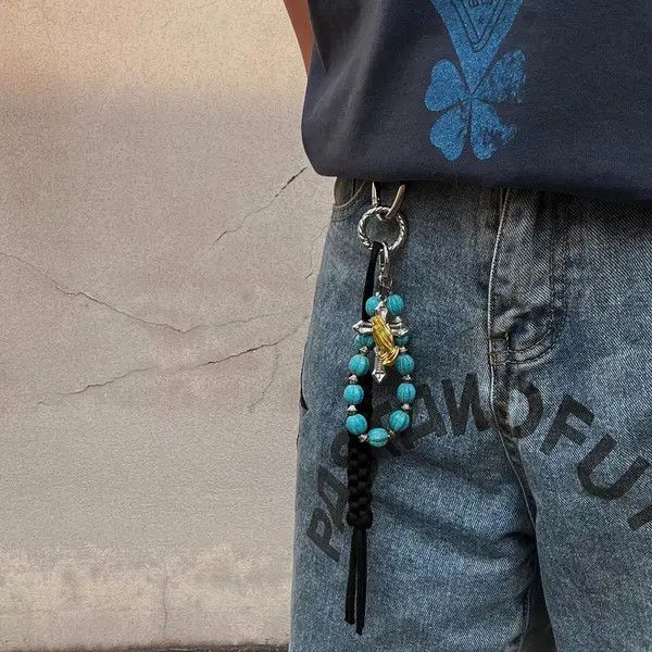 Jewelry Cleanfit Knit Keychain – Retro Pants Chain Pendant Size ONE SIZE - 5 Thumbnail