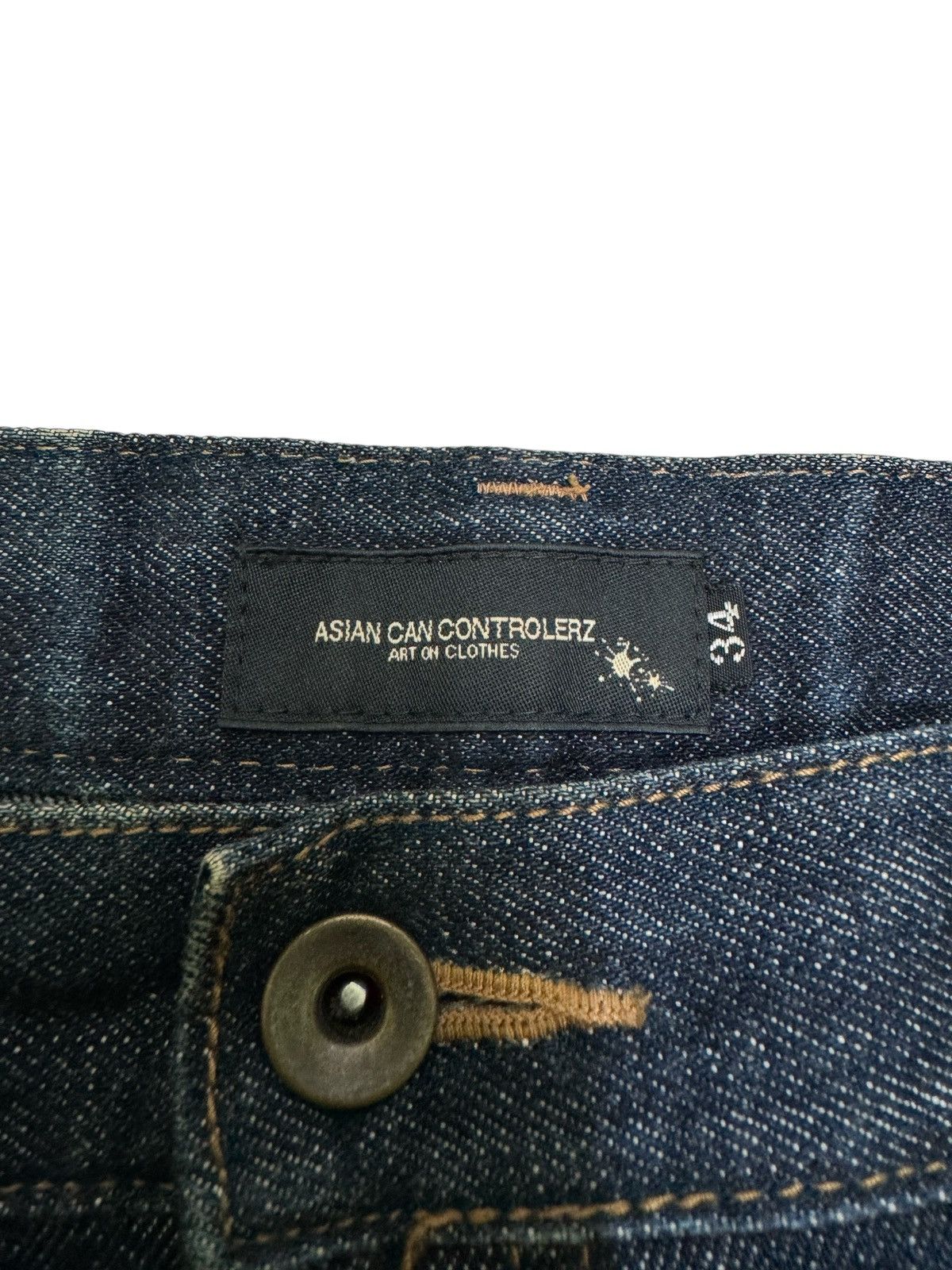 Japanese Brand ACC Asian Can Controllerz Wide Leg Denim with Back Graphic Size US 35 - 9 Thumbnail