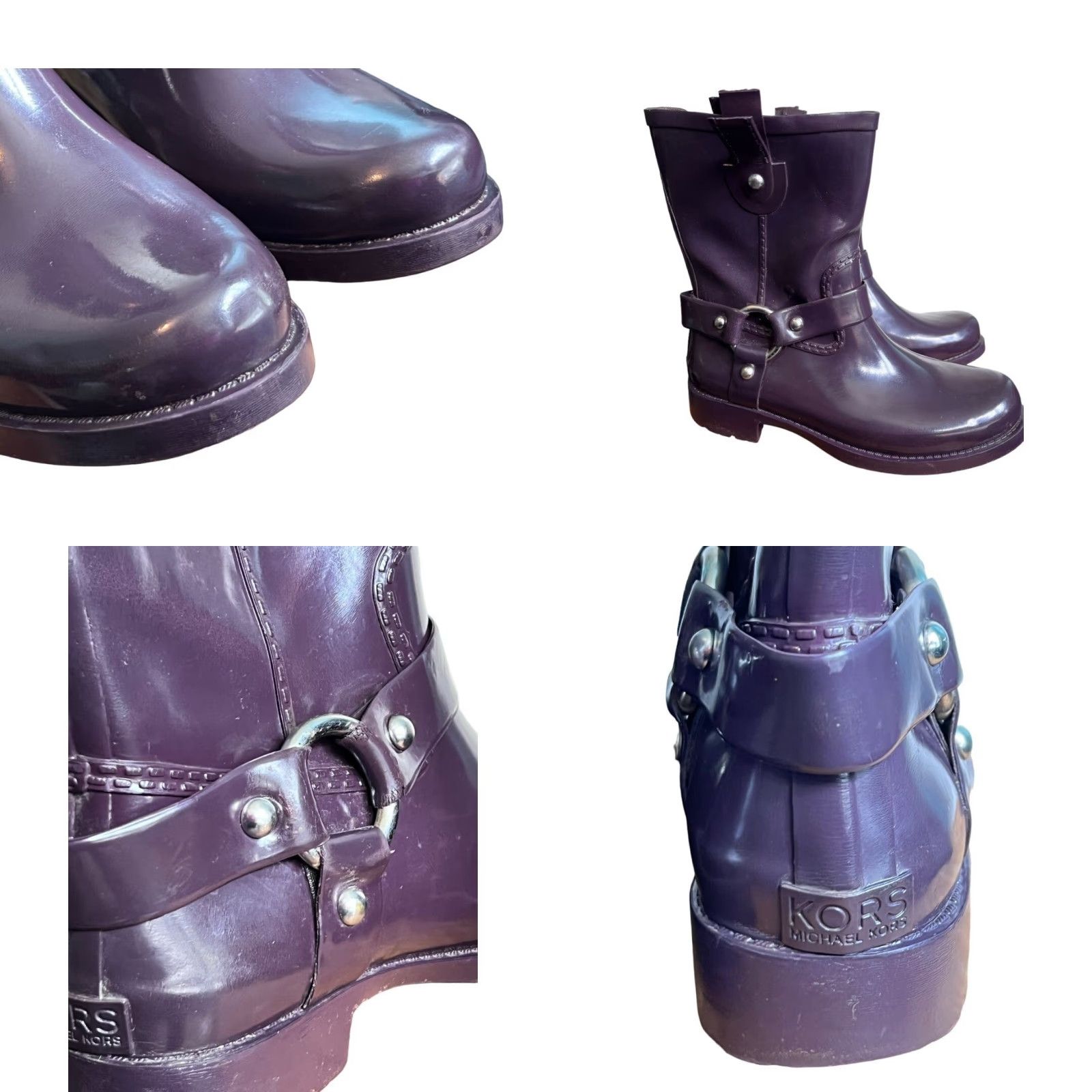 Michael Kors MICHAEL KORS Boots 8 Plum Purple Cowboy Rain Damaged - Pull tabs split Size US 8 / IT 38 - 8 Thumbnail
