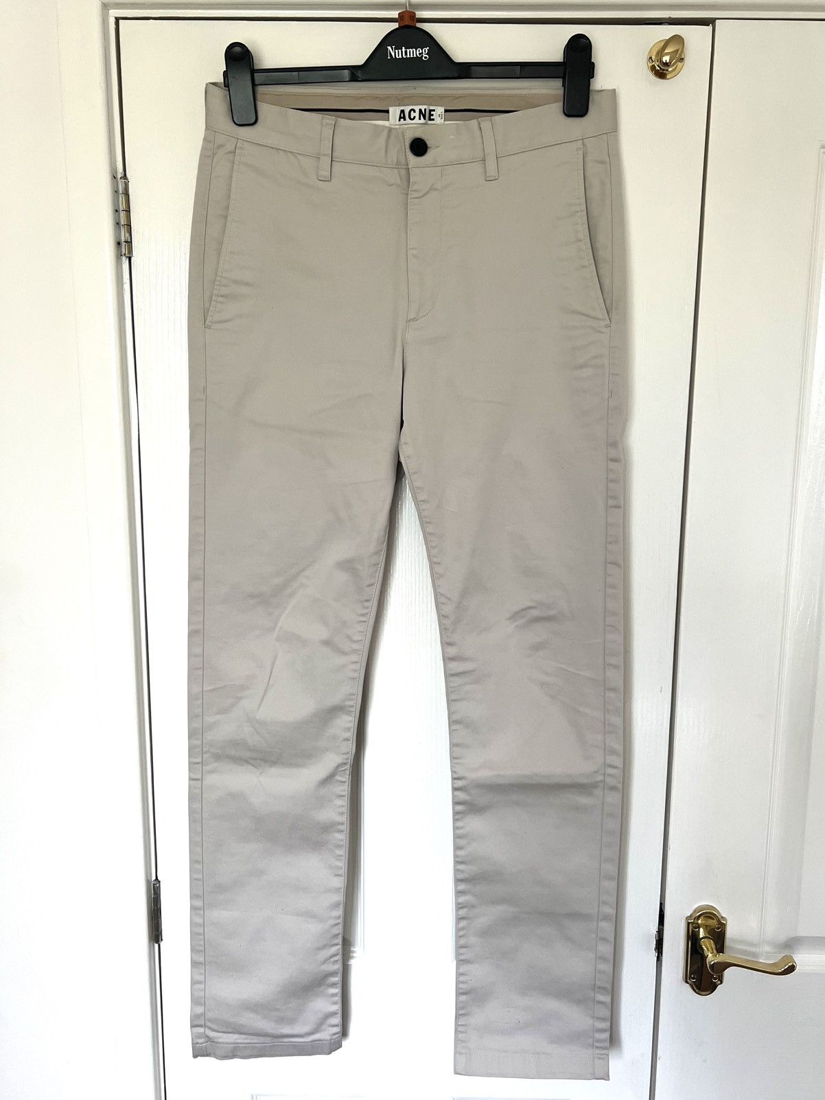 Acne Studios Acne Studios Roc Satin Cream Ivory Cream Chinos Thom Yorke Size US 30 / EU 46 - 2 Thumbnail