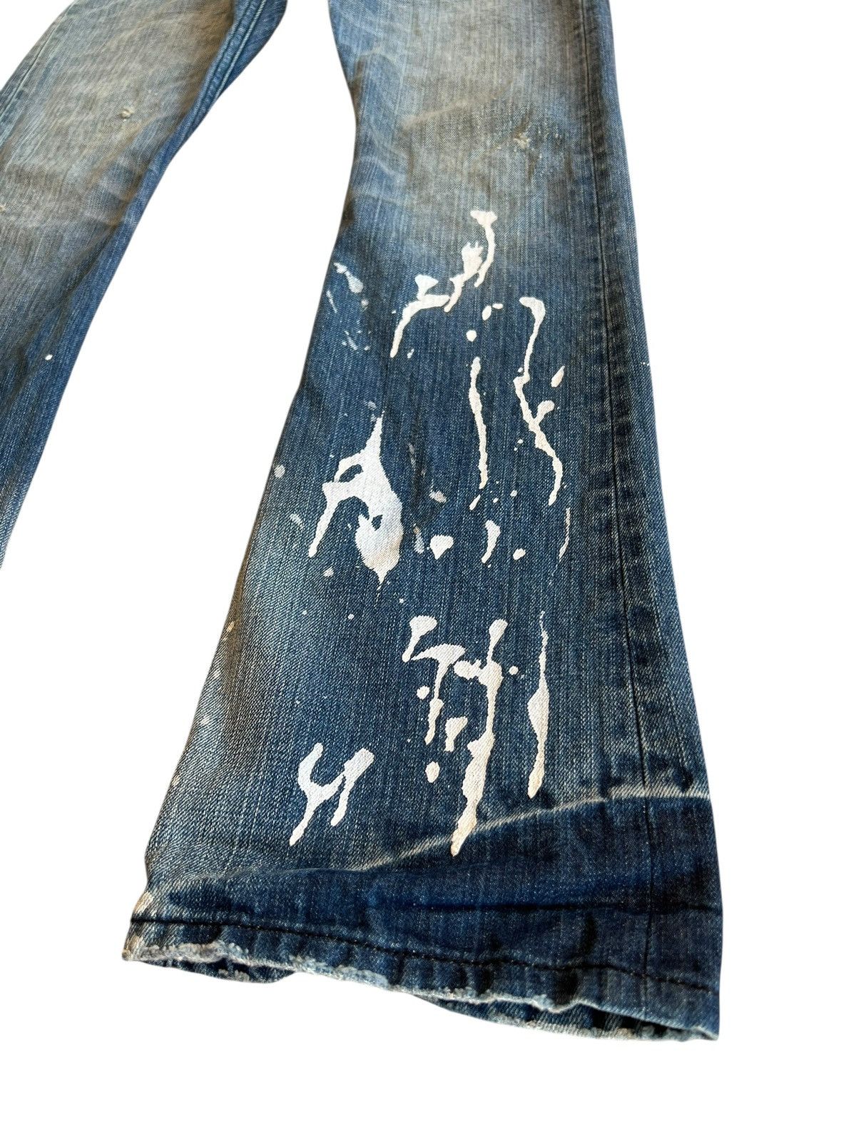 Japanese Brand Vintage Japanese Brand Burden Flare Distressed Painted Jean Size US 30 / EU 46 - 4 Thumbnail