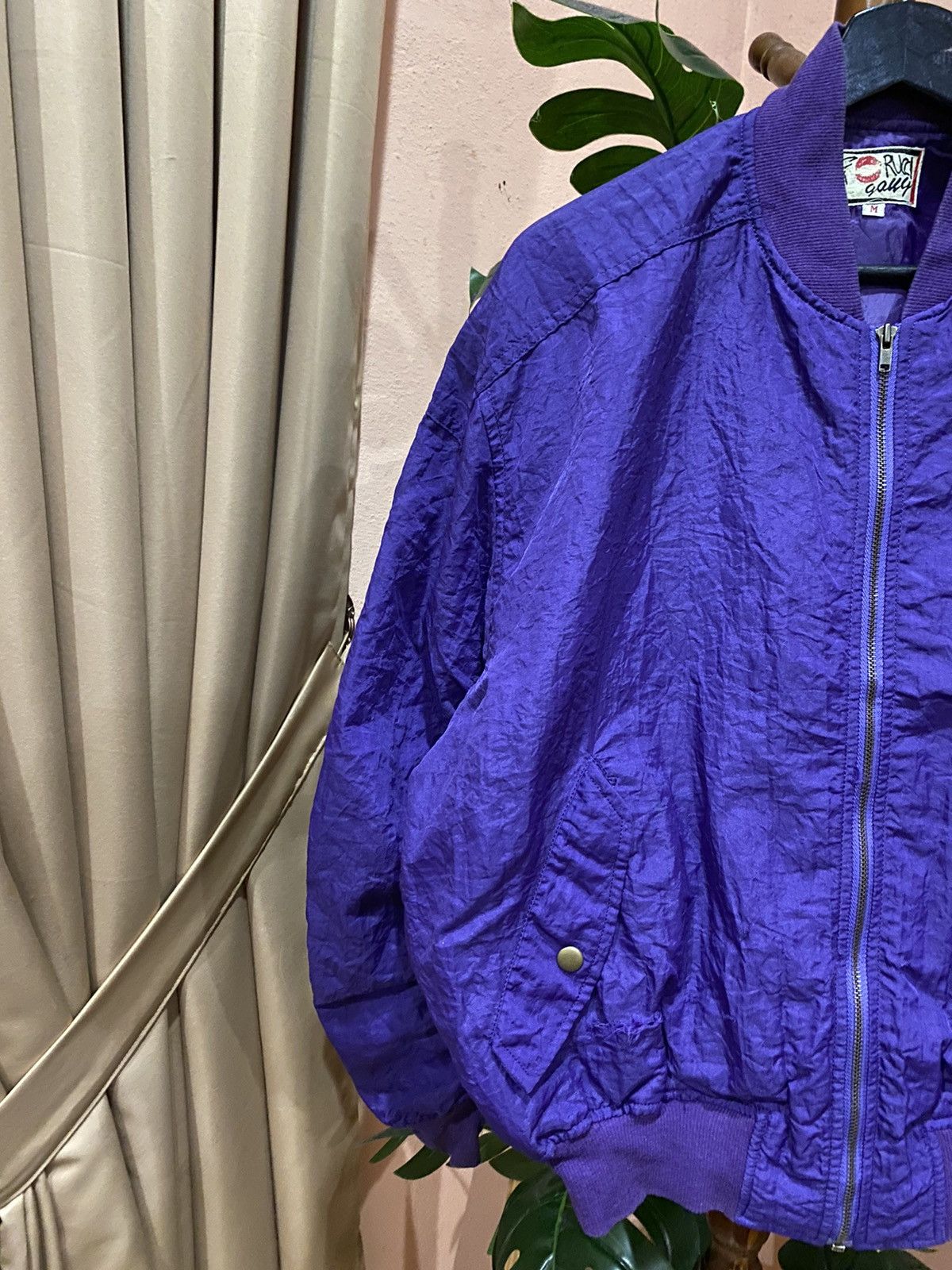 Fiorucci Fiorucci Vintage Purple Nylon Bomber Jacket Italian Style Size US M / EU 48-50 / 2 - 8 Thumbnail