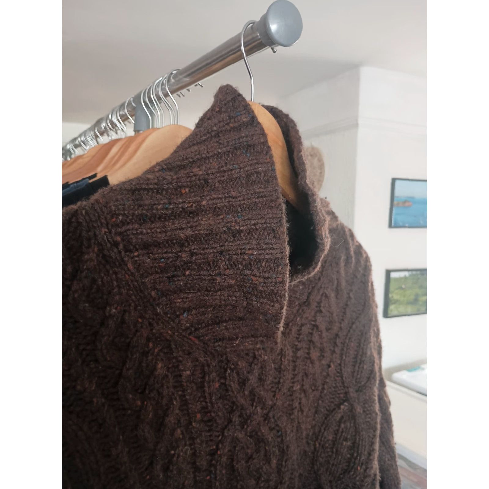 Calvin Klein VTG Calvin Klein Wool Sweater Ladies Cowl Neck Wool Pullover Size S Brown Womens Size S / US 4 / IT 40 - 3 Thumbnail