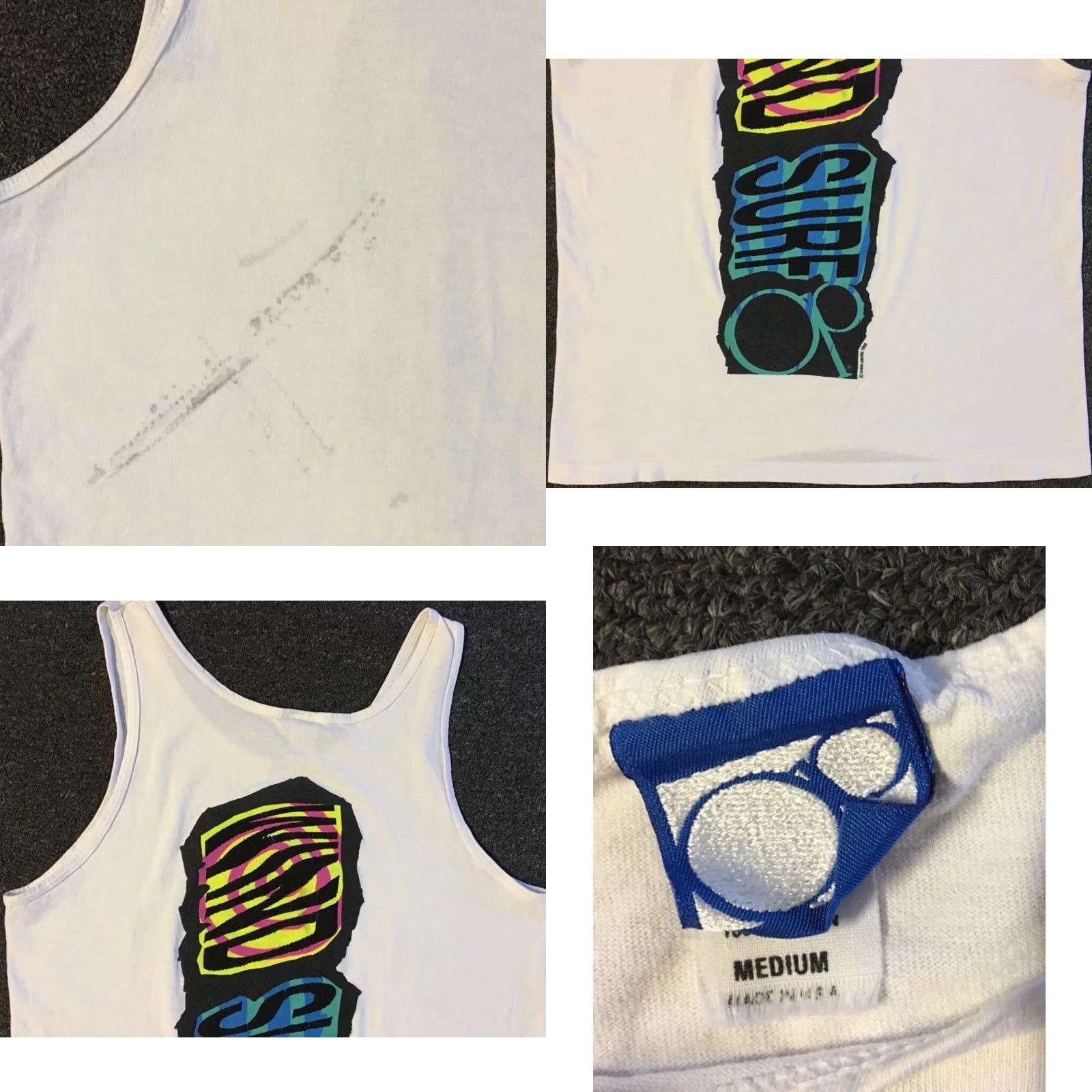Quiksilver VINTAGE Ocean Pacific Surf Tank Top S Surf Skate Grunge 90s White Blue Beach Water OP Ocean Pacific Graphic Tee Mens S Size US S / EU 44-46 / 1 - 8 Thumbnail