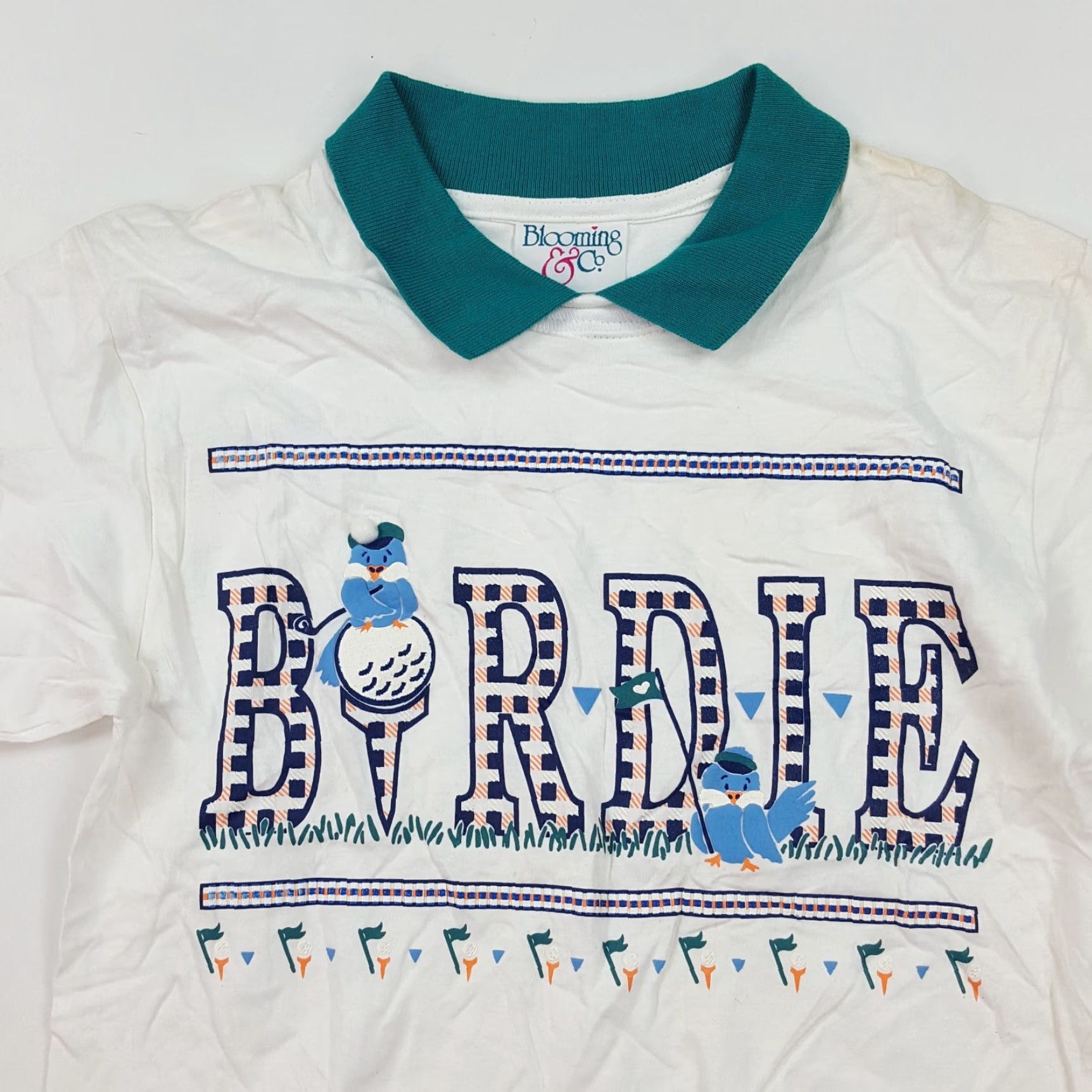 Vintage VINTAGE Blooming & Co T-Shirt Collared USA Made Size Small White Golf PGA Bird Retro 80s 90s Mens Size US S / EU 44-46 / 1 - 2 Thumbnail