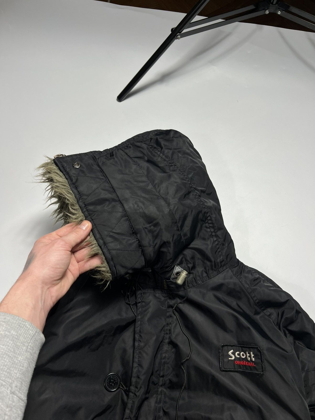 Schott Fur Hood Attached Scott N-2B Cropped Fligh Bomber Jacket Size US S / EU 44-46 / 1 - 8 Thumbnail
