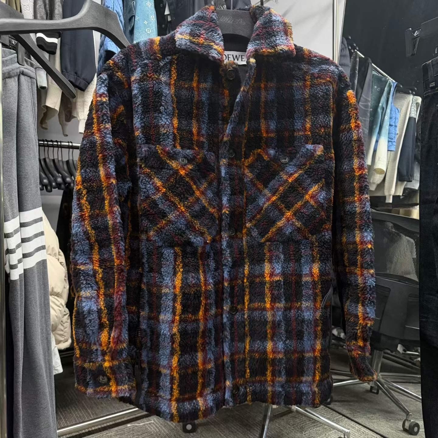 Loewe Loewe Pocket Check Fleece Jacket Size US XS / EU 42 / 0 - 1 Thumbnail