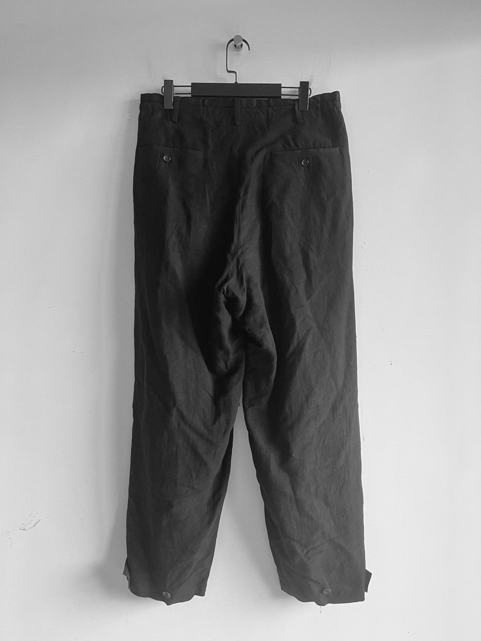 Yohji Yamamoto Yohji Yamamoto Pour Homme Linen/Rayon Tab Pants trouser wide Size US 30 / EU 46 - 7 Thumbnail