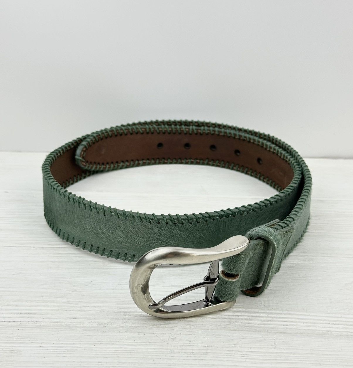 Ralph Lauren Ralph Gladen Genuine Leather Green Belt 100 cm Made in Italy Size ONE SIZE - 2 Thumbnail