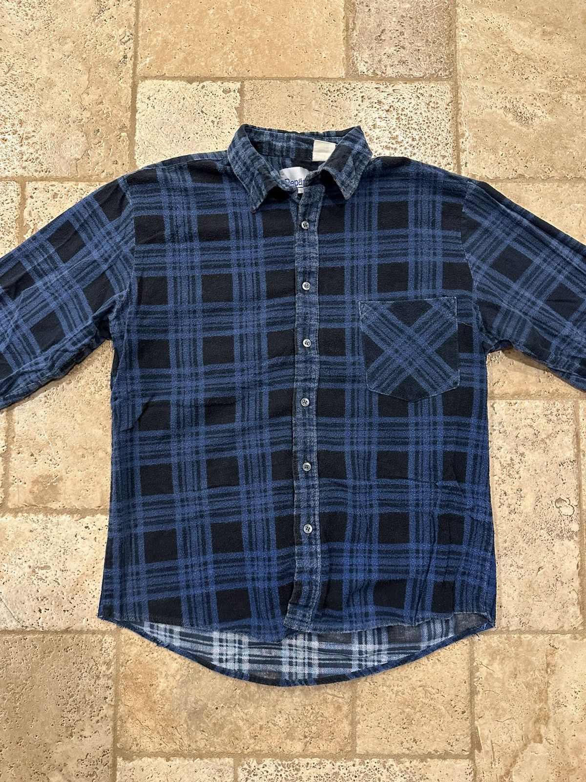 Flannel Vintage Repage Blue Black Flannel Button Up Shirt Size US M / EU 48-50 / 2 - 4 Thumbnail