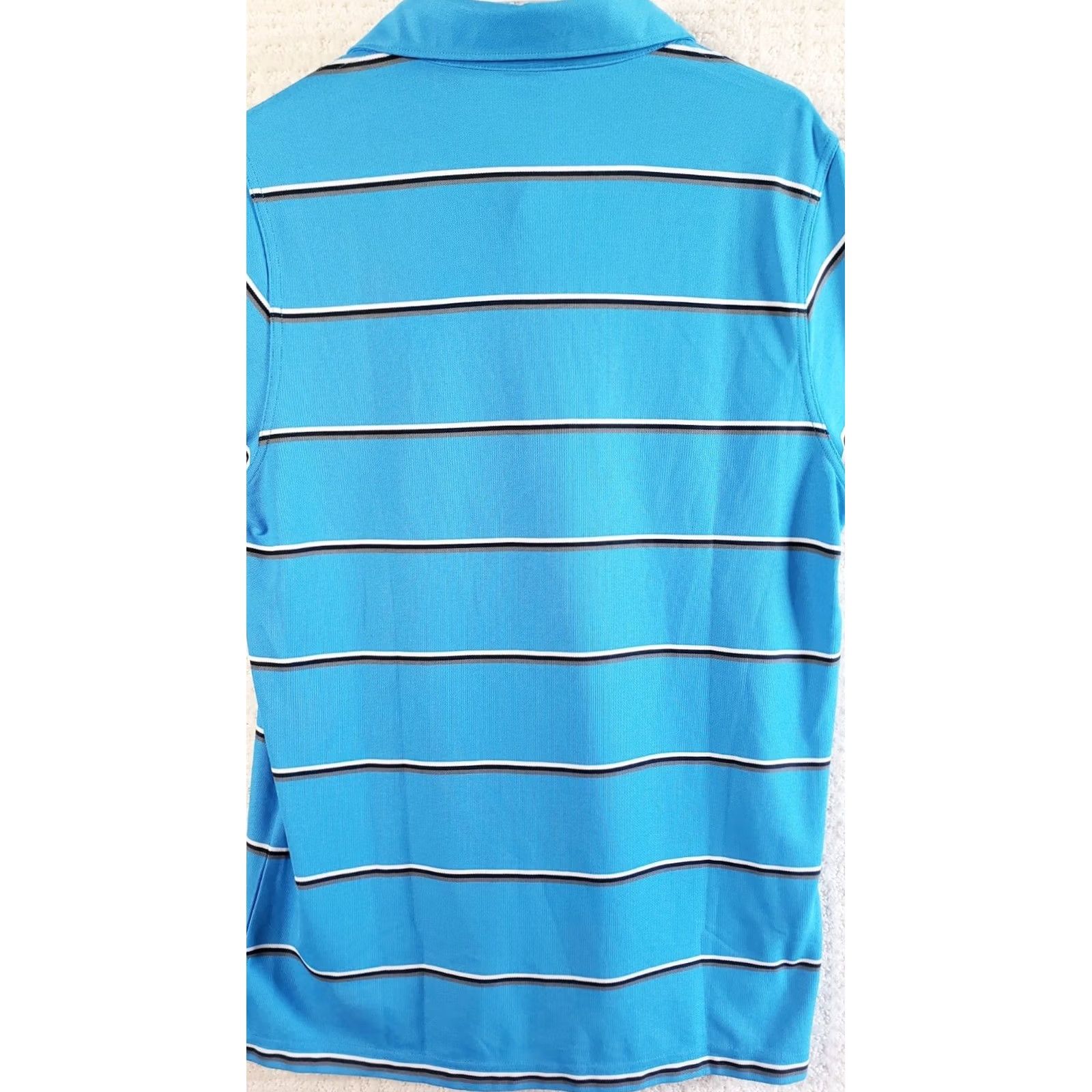 Vintage Dunning Polo Shirt Blue with Black White Stripes Short Sleeve Size M Men Shirt Polo Casual Activewear Golf Mens Size US M / EU 48-50 / 2 - 4 Thumbnail