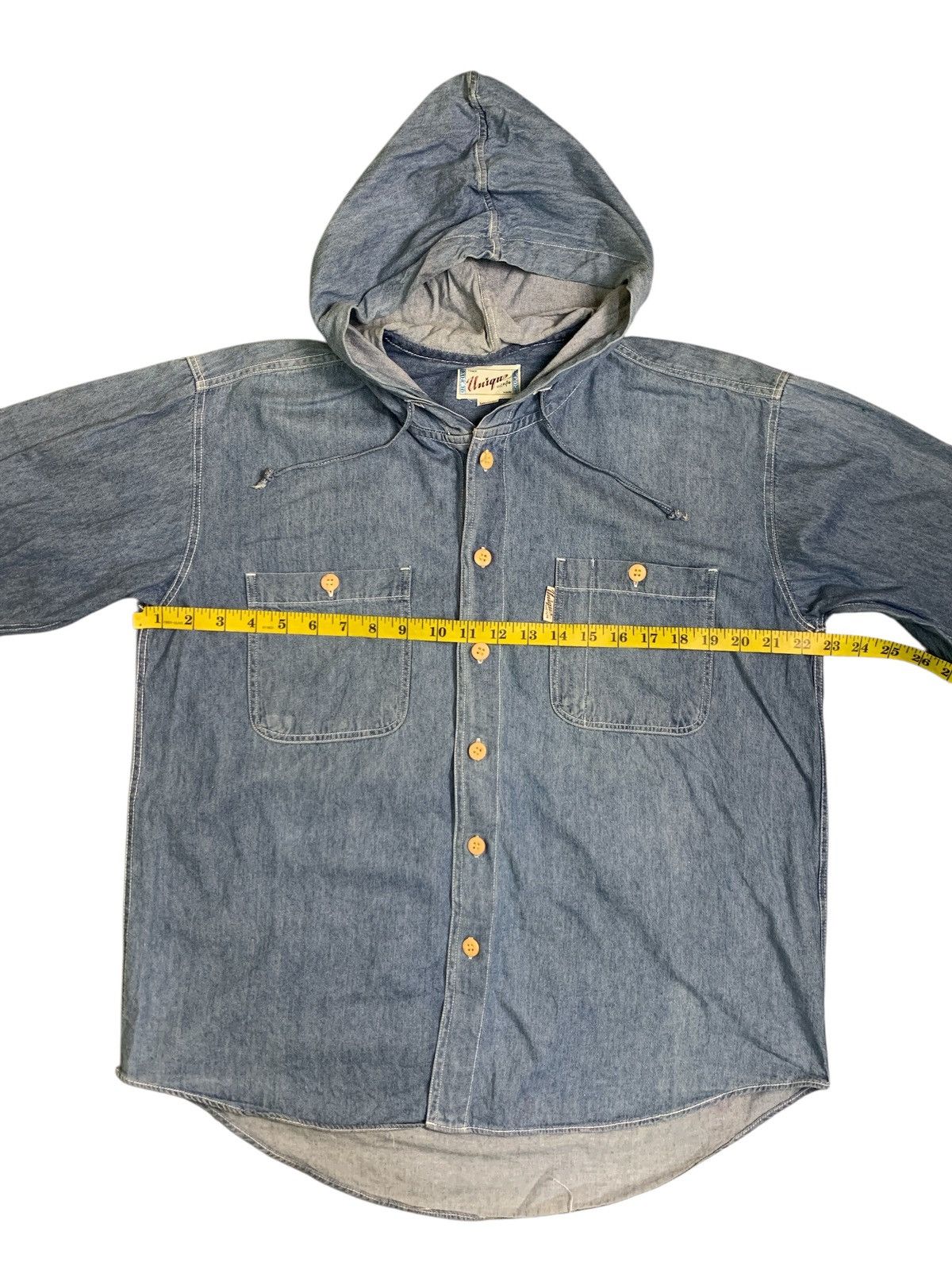 Pieces Uniques Rare Design Unique Soft Denim Hoodie Button Up Shirts Size US M / EU 48-50 / 2 - 8 Thumbnail