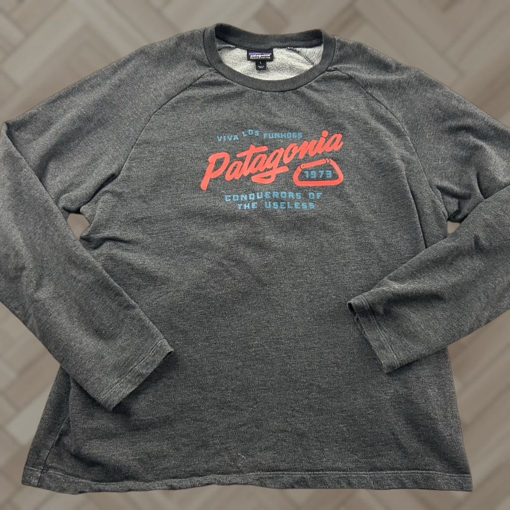 Patagonia Patagonia Sweatshirt Women's Large Gray Viva Los Funhogs Crewneck Light Size L / US 10 / IT 46 - 1 Thumbnail