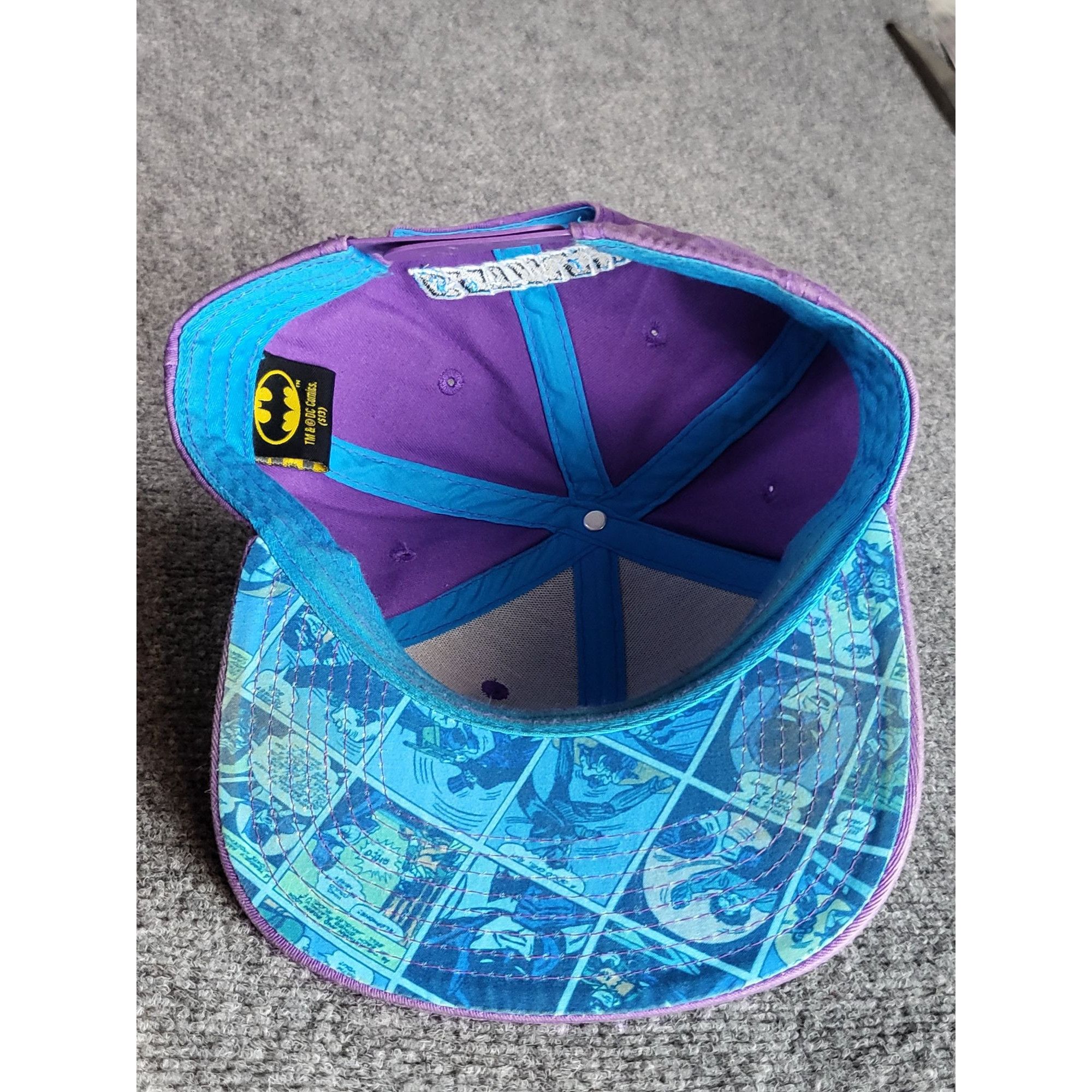 DC Comics Batman DC Comics Snapback Purple Embroidered Logo Casual Str Size ONE SIZE - 6 Thumbnail