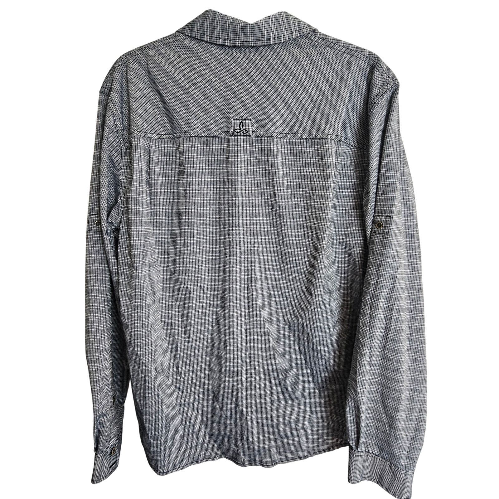 Prana Prana Mens Shirt Gray Outdoor Breathable Lightweight Check L Size US L / EU 52-54 / 3 - 7 Thumbnail