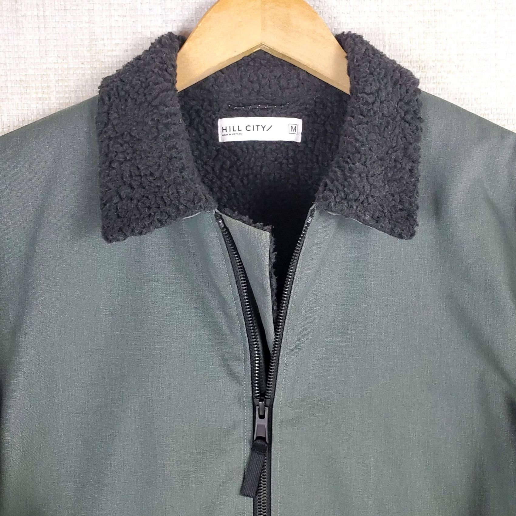 Vintage Hill City Mens Jacket Gray Canvas Sherpa Lined Full Zip, Medium, Cotton Canvas Workwear, Coat, Pockets, Wind/Water Resistant Size US M / EU 48-50 / 2 - 2 Thumbnail