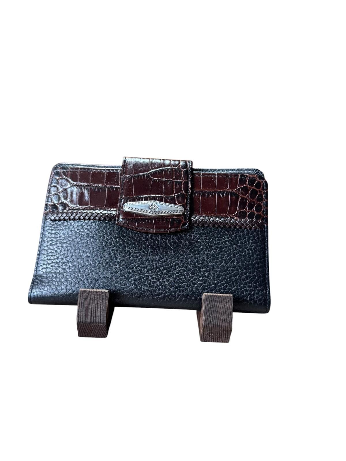 Brighton Brighton Two-Tone Leather Wallet with Crocodile Embossed Size ONE SIZE - 1 Thumbnail