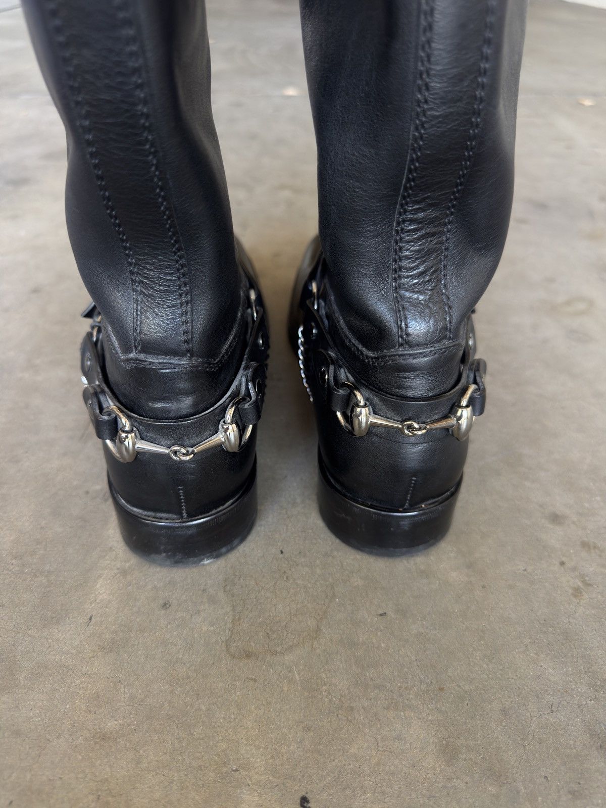 Gucci F/W 2006 Gucci Cow Leather Black Boots With Horsebit Harness Size US 7.5 / EU 40-41 - 10 Thumbnail