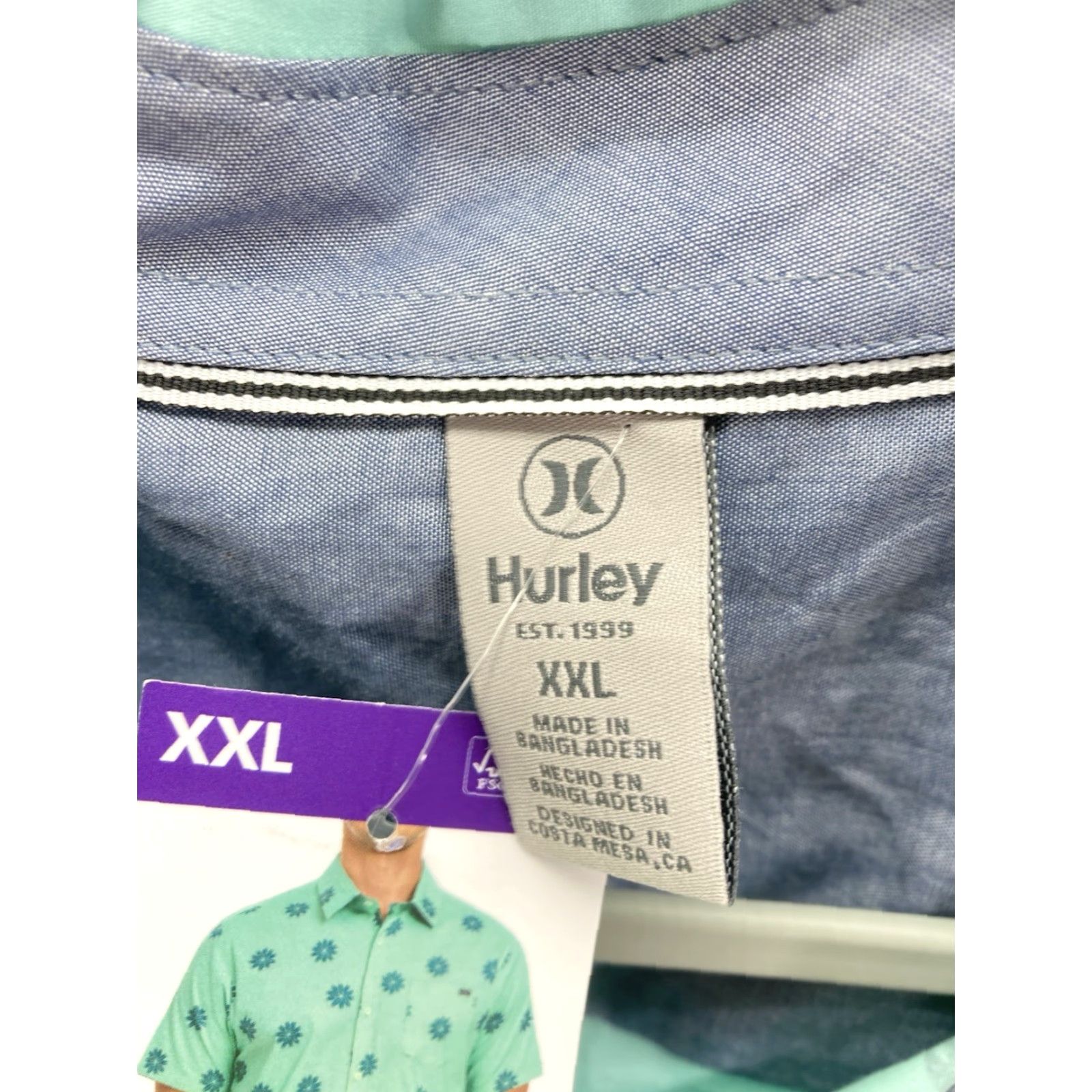 Hurley Hurley Patio Cabana Shirt Men 2XL Green Floral Button Short Sleeve Casual NWT Size US XXL / EU 58 / 5 - 7 Thumbnail
