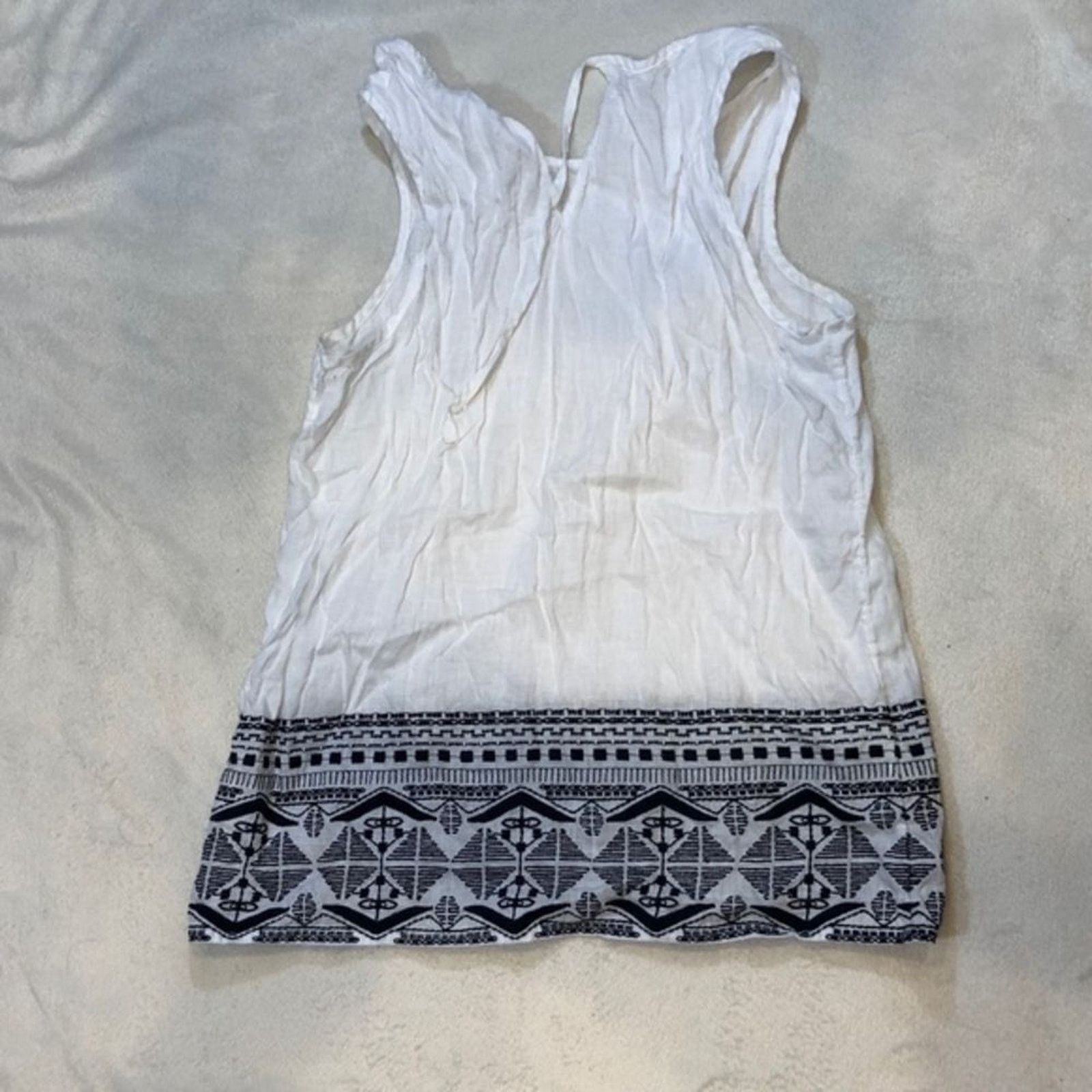 Other Artisan NY Embroidered White Linen Tank Top | Sz S Size S / US 4 / IT 40 - 4 Thumbnail