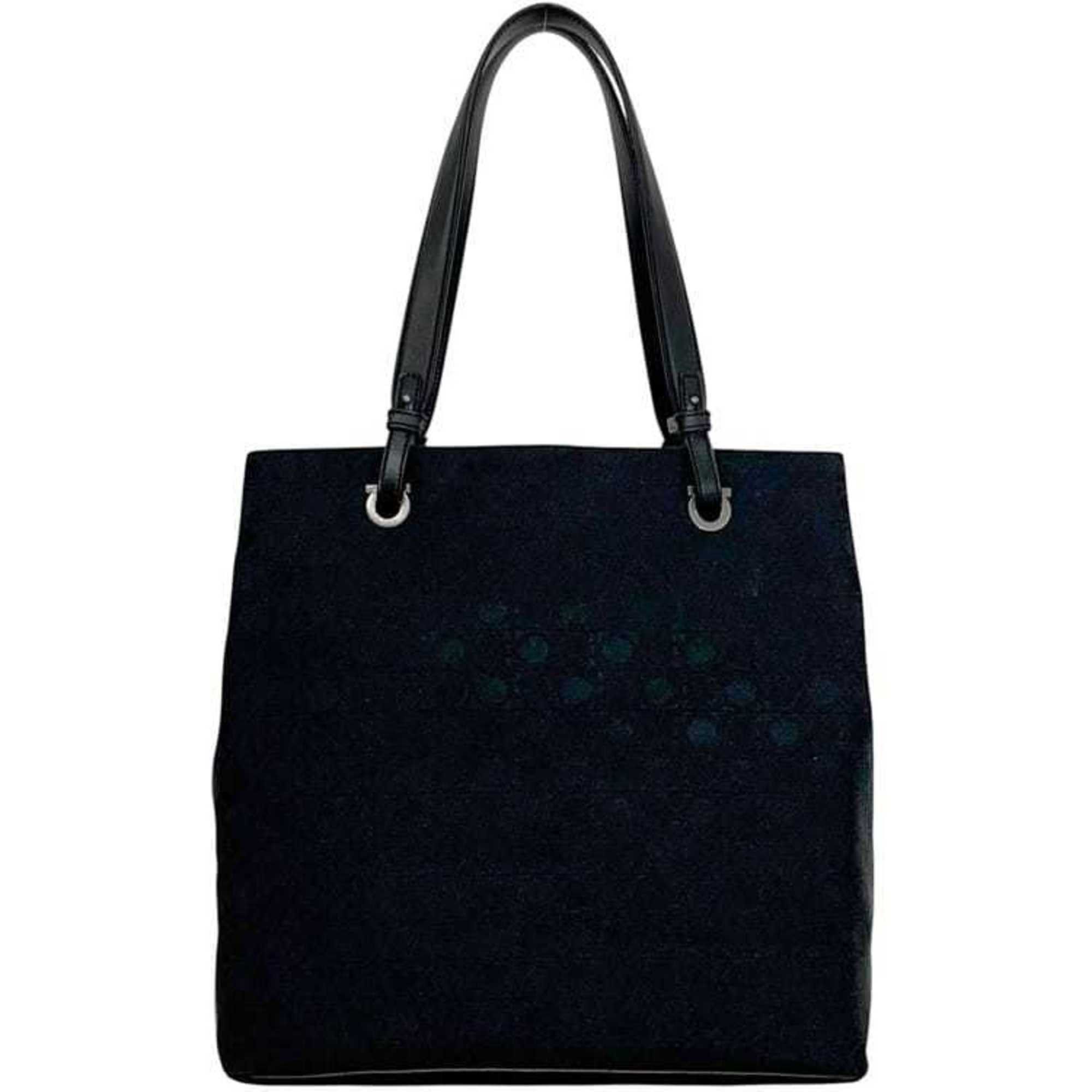 Salvatore Ferragamo Salvatore Ferragamo tote bag ec-24752 black Gancini AU-21 3831 canvas and leather men's women's Size ONE SIZE - 1 Thumbnail