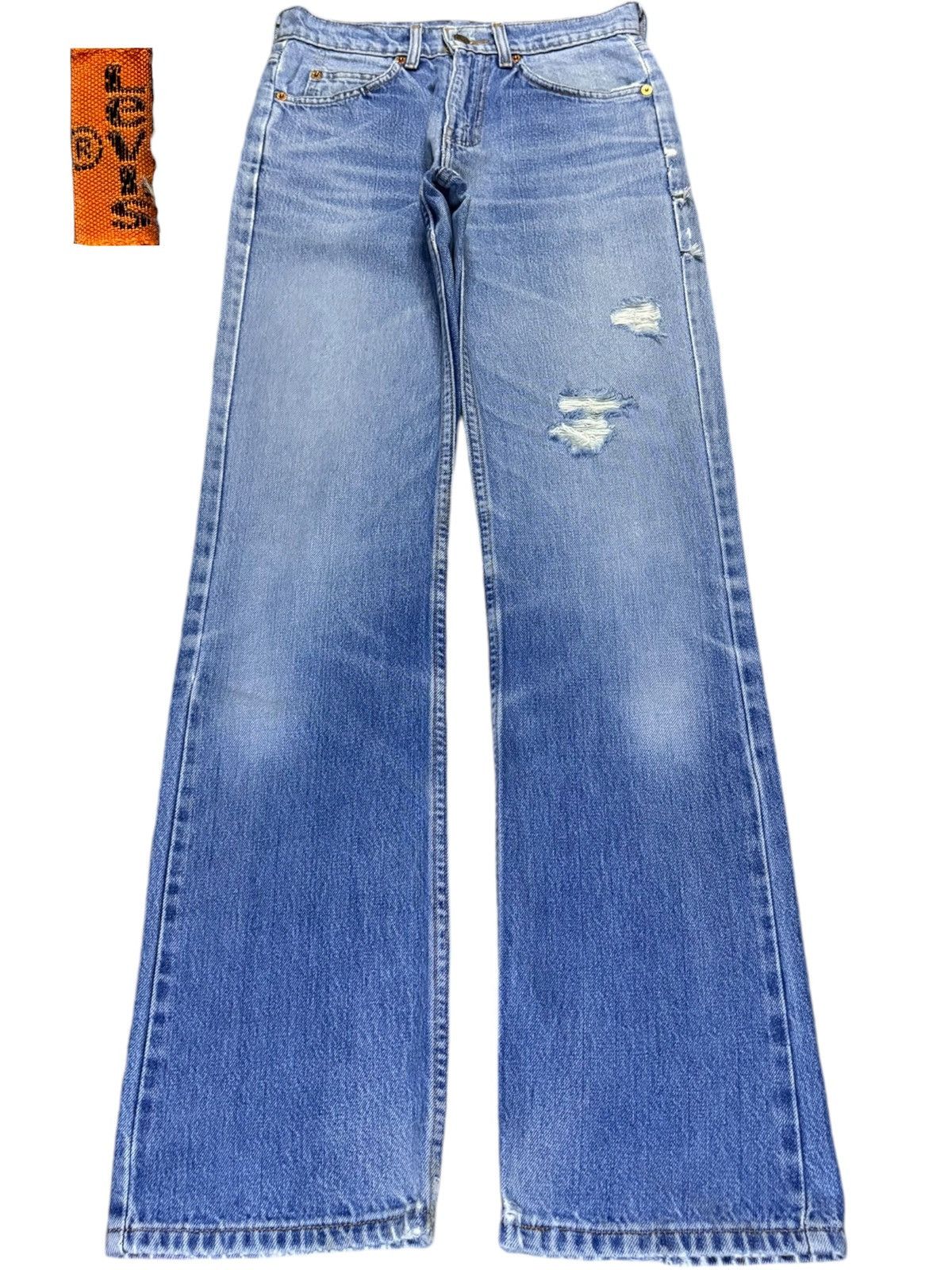 Levi's Vintage 90s Levis 653 Orange Tab Blue Wash Distressed Jeans Size US 28 / EU 44 - 1 Thumbnail